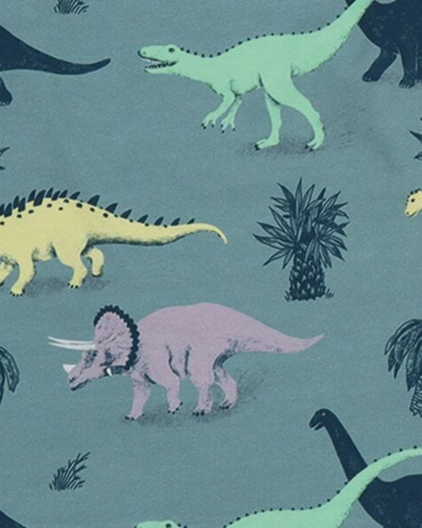 Kinder Langarmshirt GOTS zertifiziert – Bio-Baumwolle, Blaugrün mit Dinosauriermotiv, weich & bequem – Ansicht 4