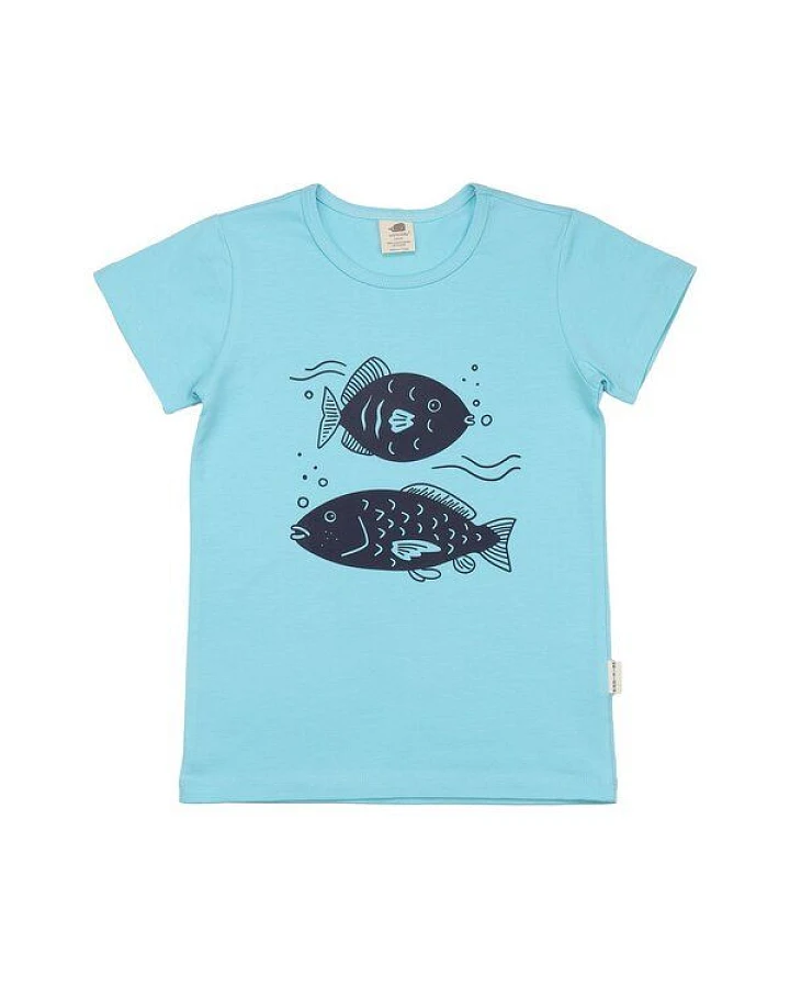Baby T-Shirt Bio-Baumwolle GOTS Dancing Whales von Walkiddy – weiches, atmungsaktives Kurzarmshirt für sensible Haut, nachhaltig und fair hergestellt – maritimes Design für kleine Entdecker