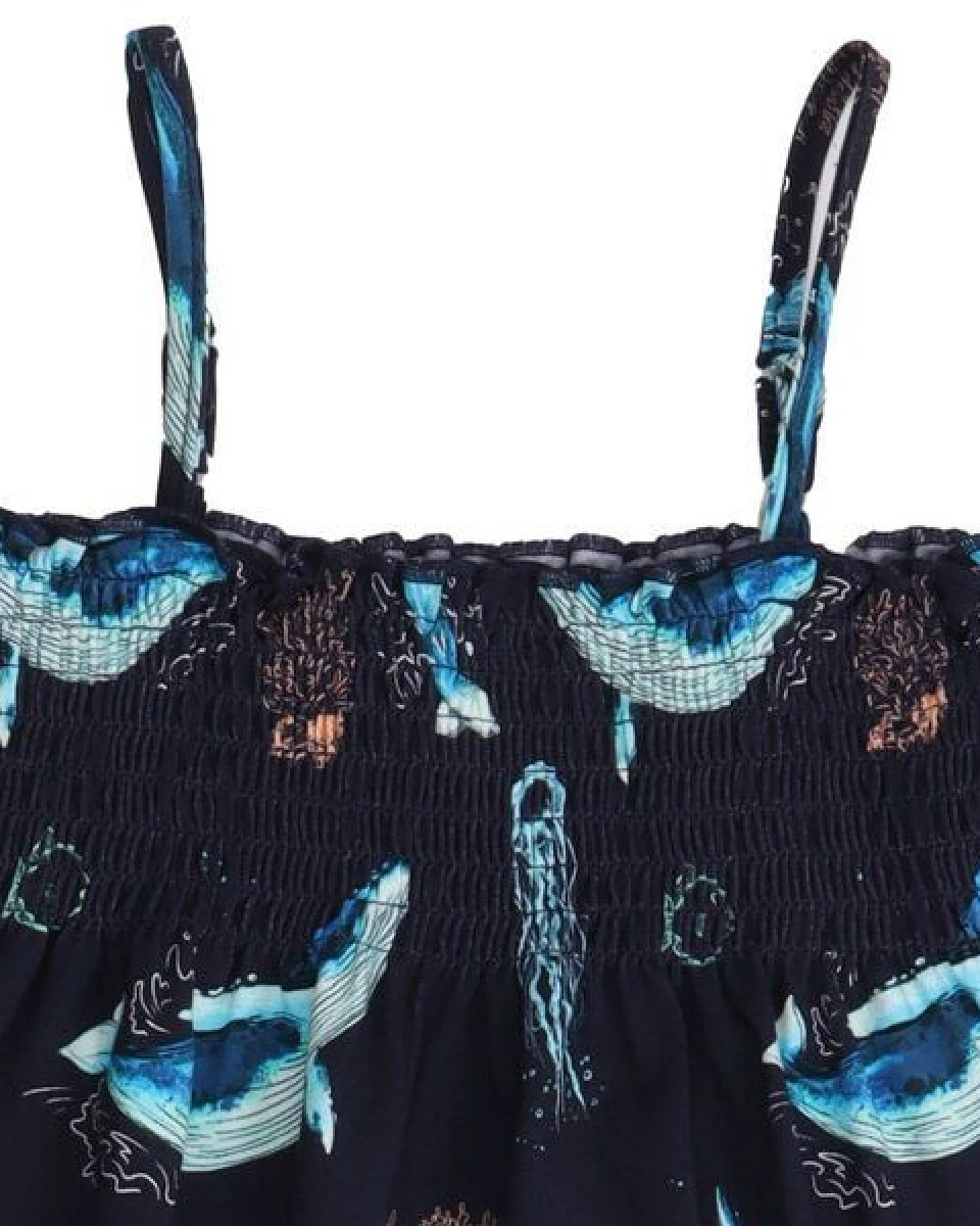 Mädchen Trägerkleid – Dunkelblau mit Walmotiv, leicht & bequem, sommerlich, gut kombinierbar, alltagstauglich – Ansicht 3