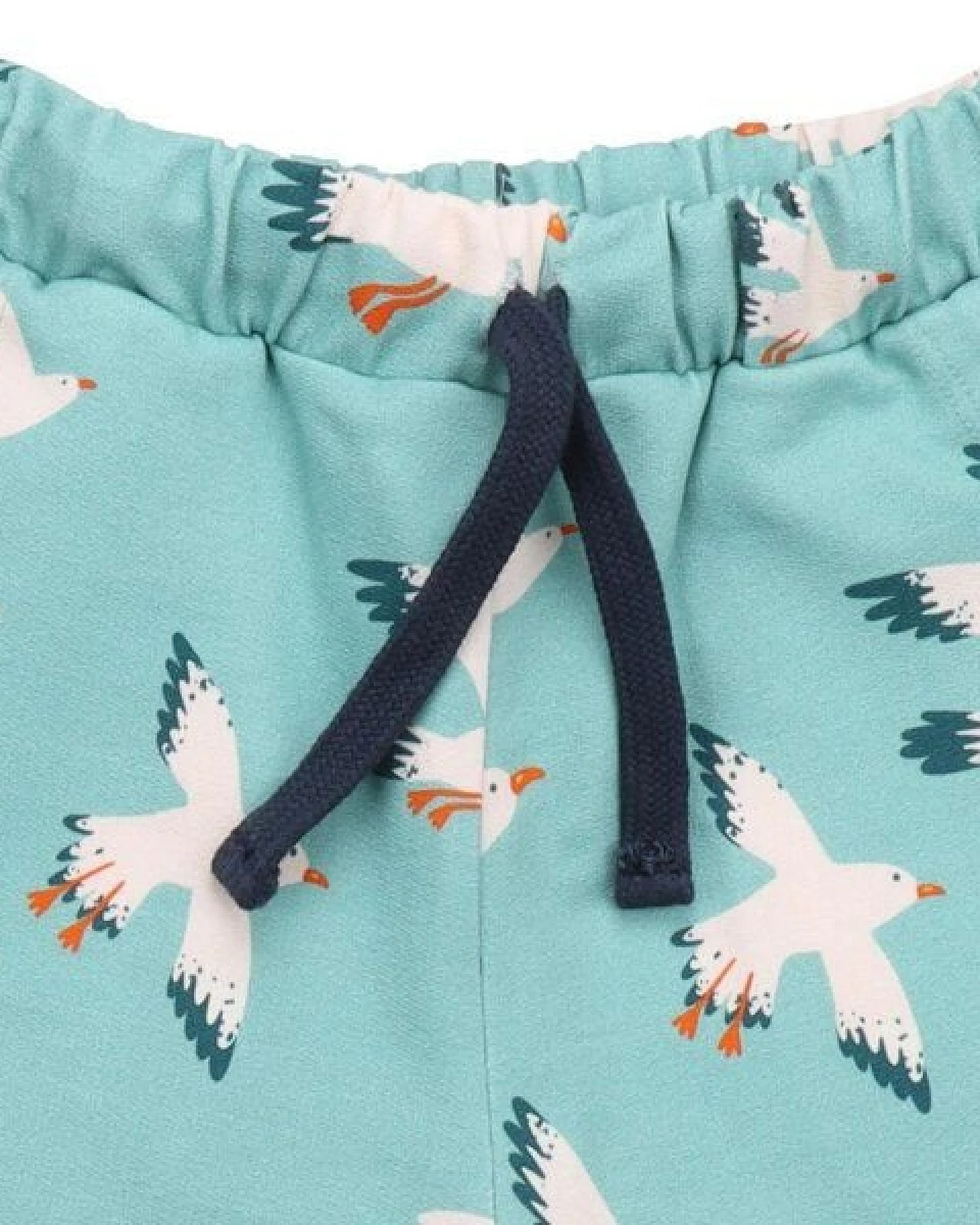 Kinder Shorts GOTS-zertifiziert aus Bio-Baumwolle mint mit Möwen-Motiv – Walkiddy – Ansicht 3