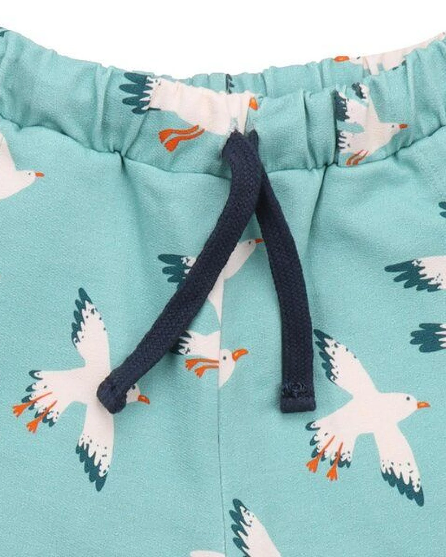 Kinder Shorts GOTS-zertifiziert aus Bio-Baumwolle mint mit Möwen-Motiv – Walkiddy – Ansicht 3