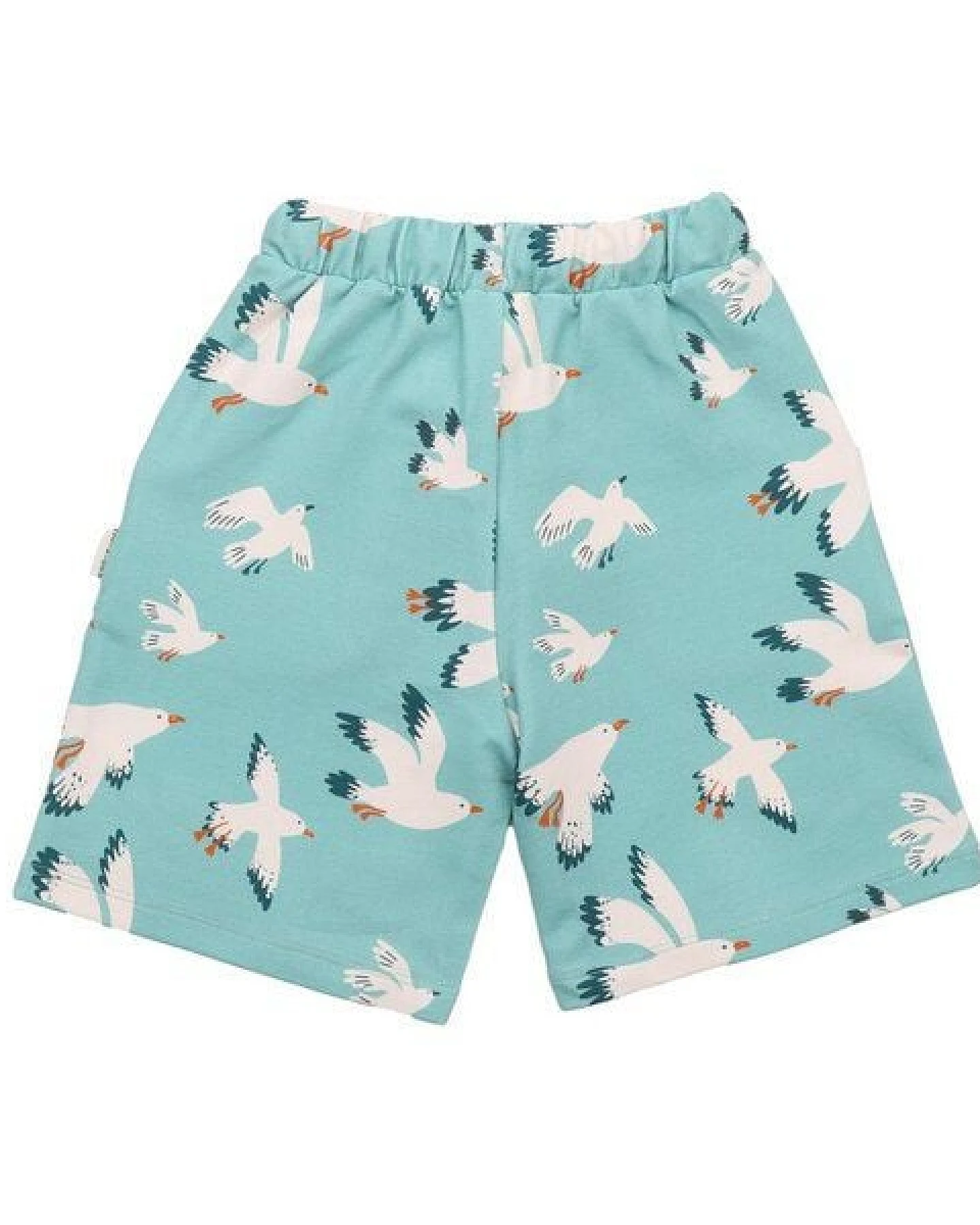 Kinder Shorts GOTS-zertifiziert aus Bio-Baumwolle mint mit Möwen-Motiv – Walkiddy – Ansicht 4