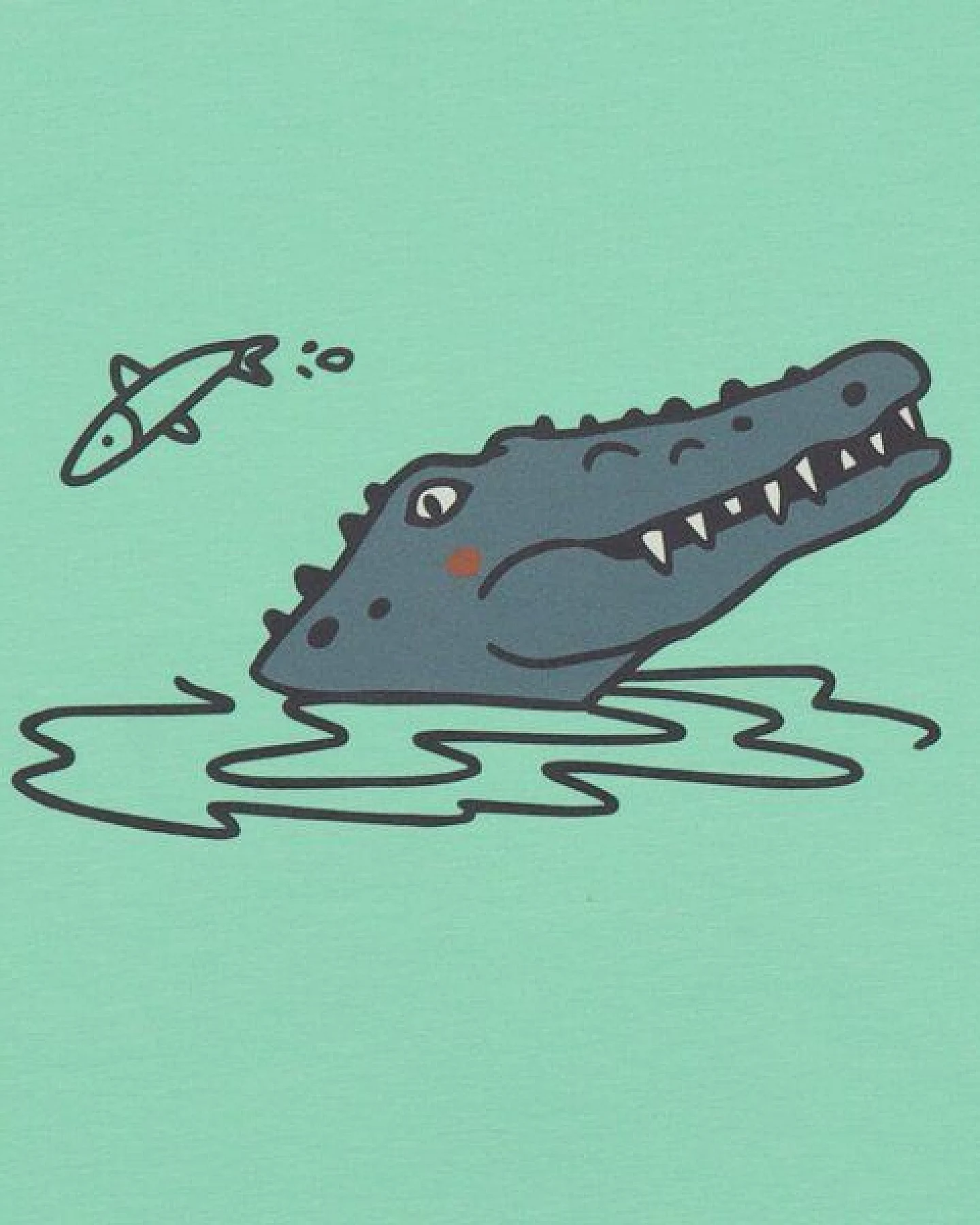 Kinder T-Shirt GOTS-zertifiziert aus Bio-Baumwolle, mint „Funny Crocodiles“, kurzarm mit Krokodilmotiv – Walkiddy, weich & hautfreundlich – Ansicht 4
