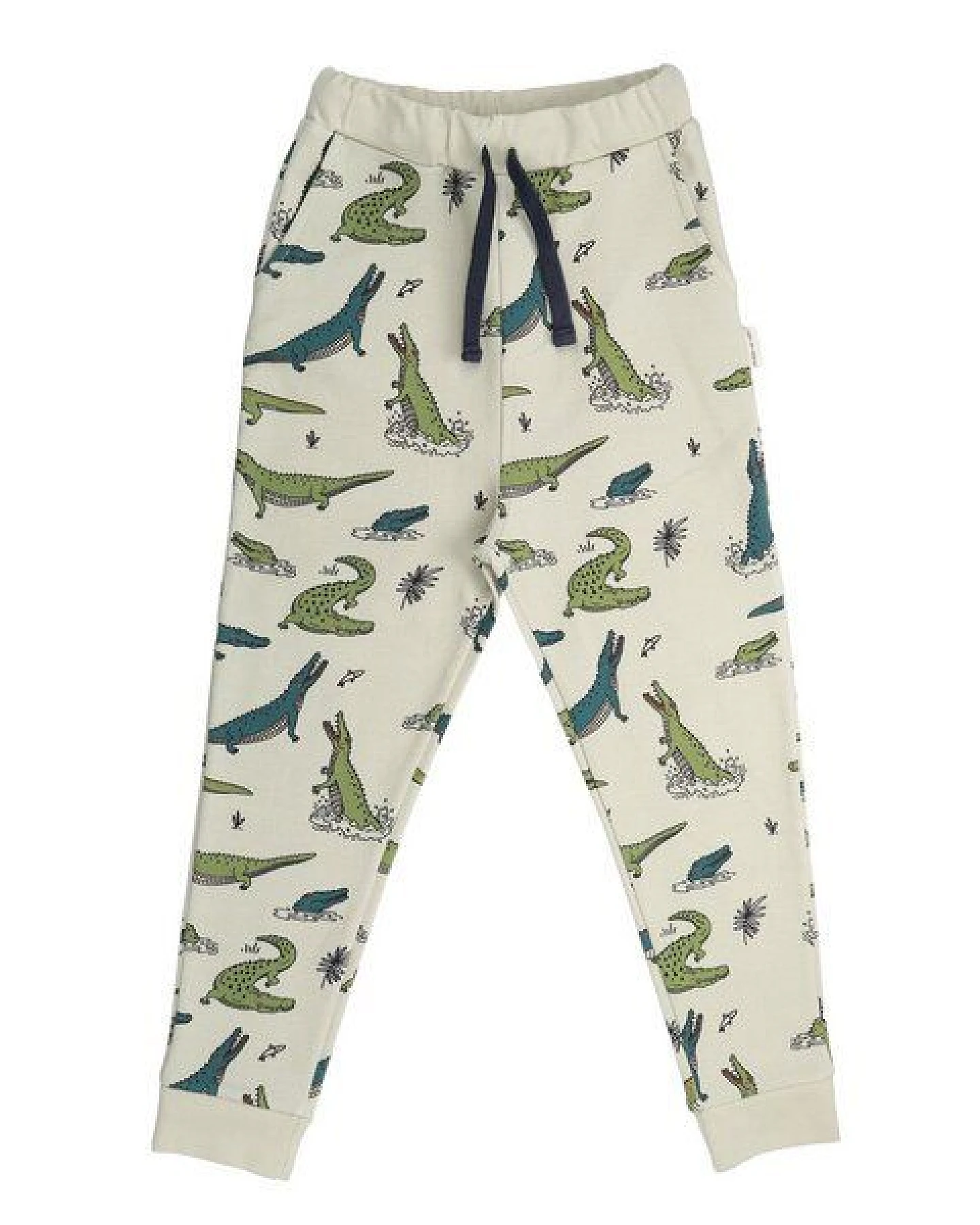 Kinder Jogginghose Krokodilprint GOTS-Bio-Baumwolle, hellgrün, elastischer Bund & Bündchen – Walkiddy, weich & spielbereit – Ansicht 2