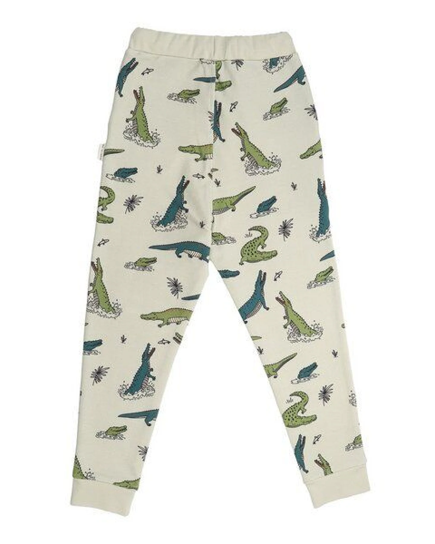 Kinder Jogginghose Krokodilprint GOTS-Bio-Baumwolle, hellgrün, elastischer Bund & Bündchen – Walkiddy, weich & spielbereit – Ansicht 4