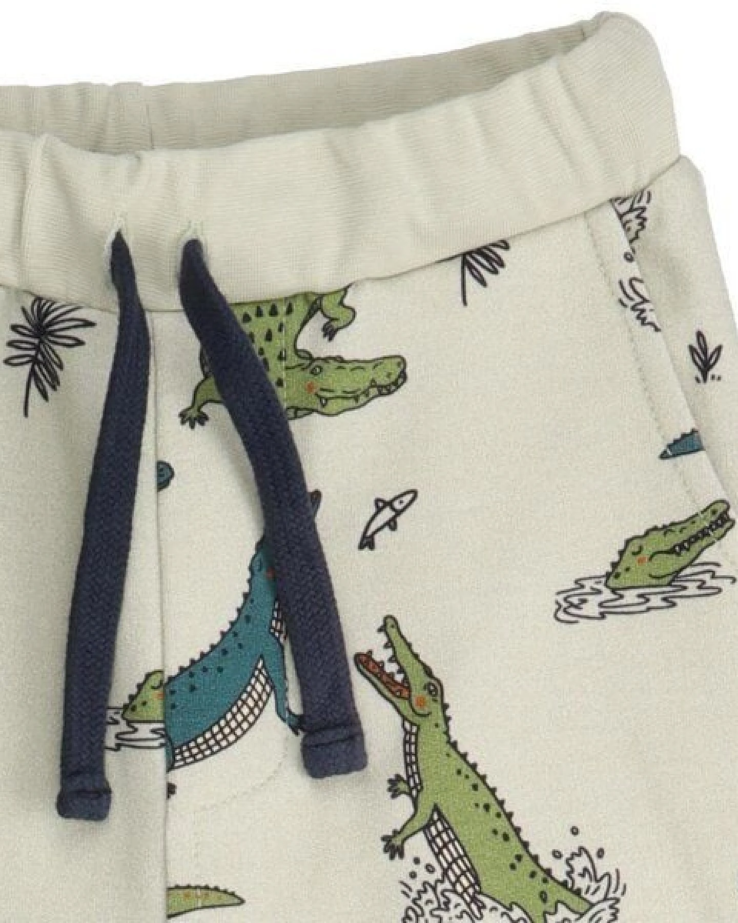 Kinder Jogginghose Krokodilprint GOTS-Bio-Baumwolle, hellgrün, elastischer Bund & Bündchen – Walkiddy, weich & spielbereit – Ansicht 3
