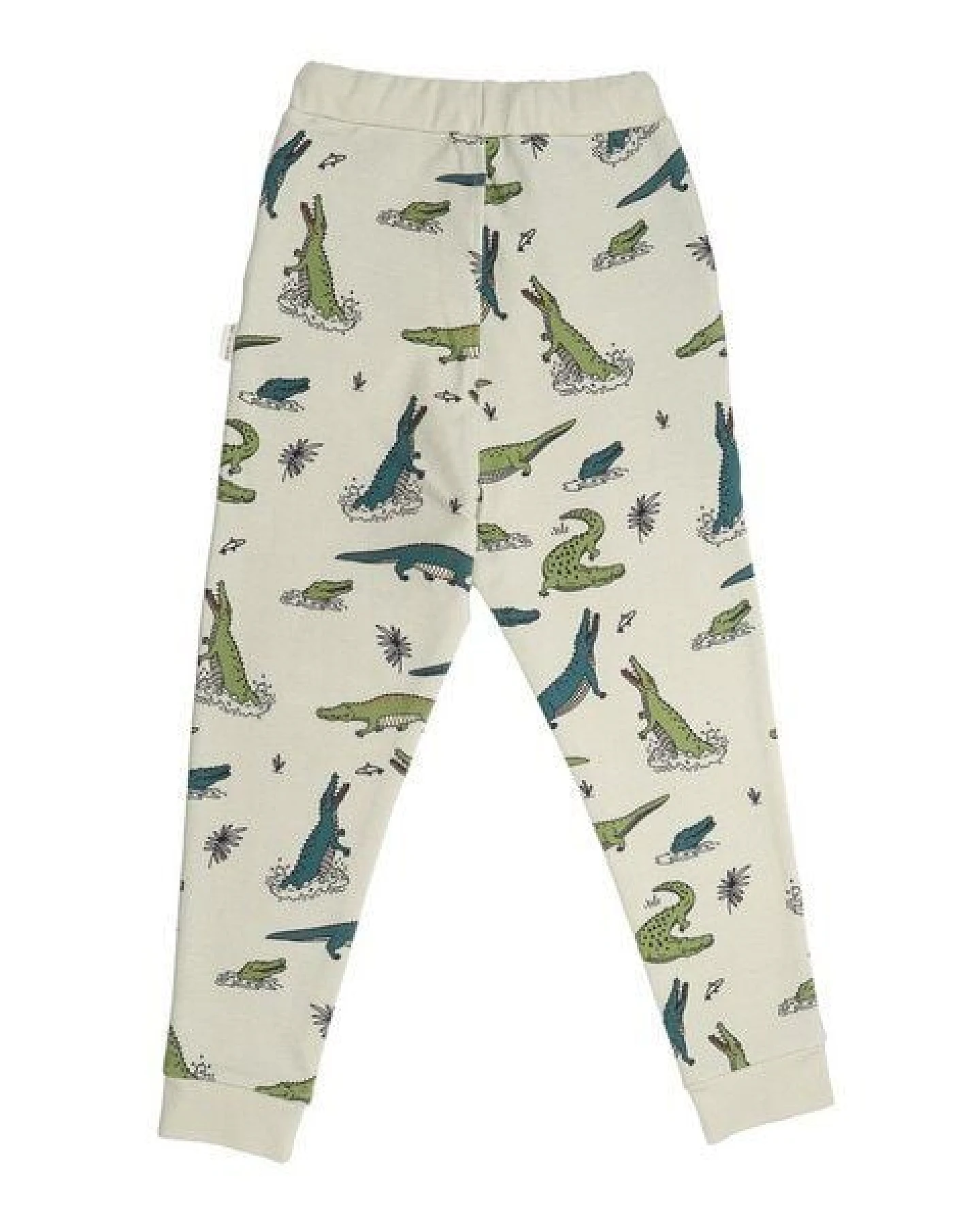 Kinder Jogginghose Krokodilprint GOTS-Bio-Baumwolle, hellgrün, elastischer Bund & Bündchen – Walkiddy, weich & spielbereit – Ansicht 4