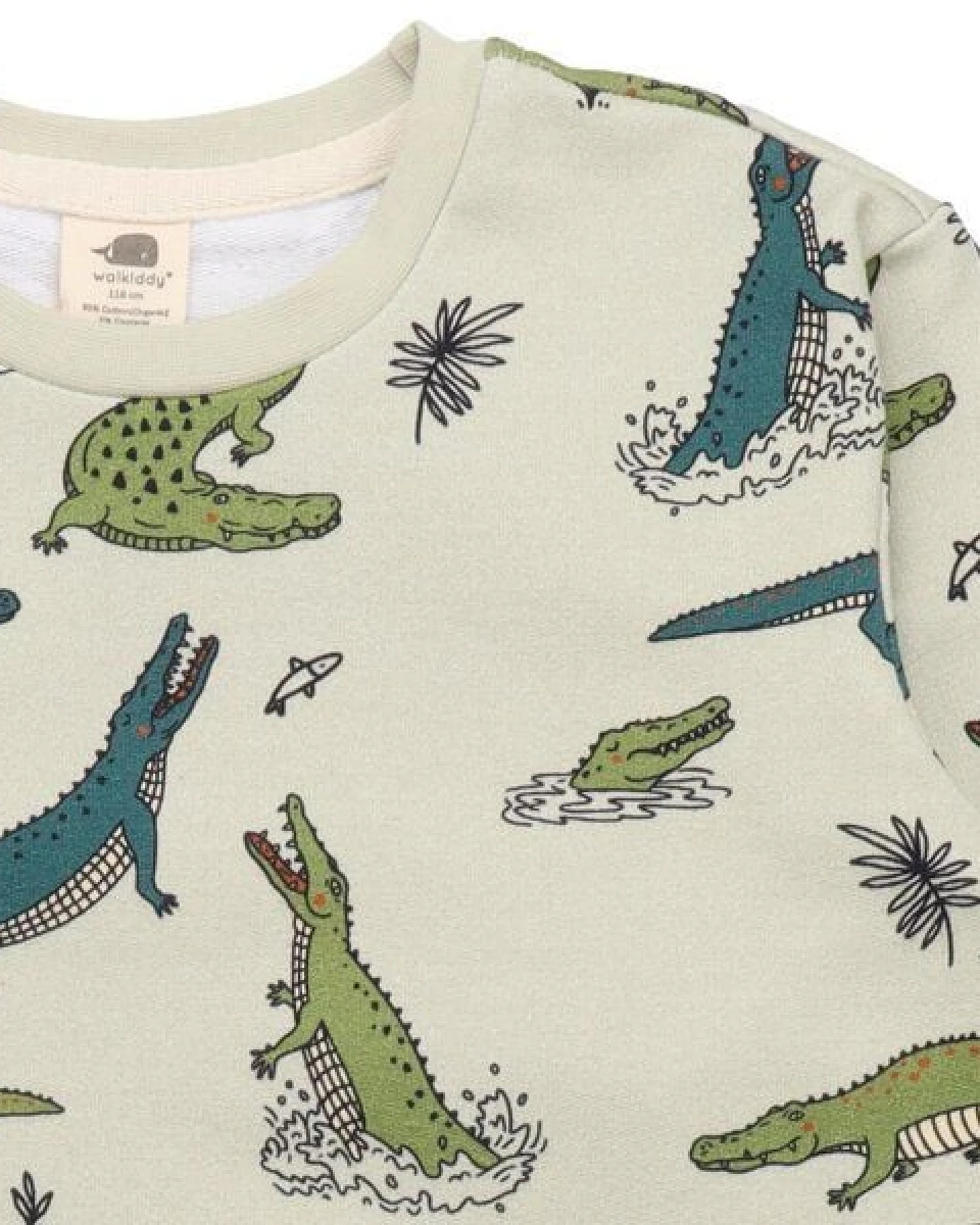 Kinder Sweatshirt GOTS-zertifiziert aus Bio-Baumwolle mit Krokodil-Muster – Walkiddy – Ansicht 3