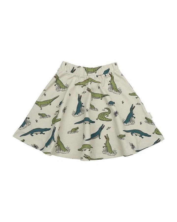 Kinder Rock GOTS zertifiziert Bio-Baumwolle, Beige, Krokodil-Muster, Walkiddy