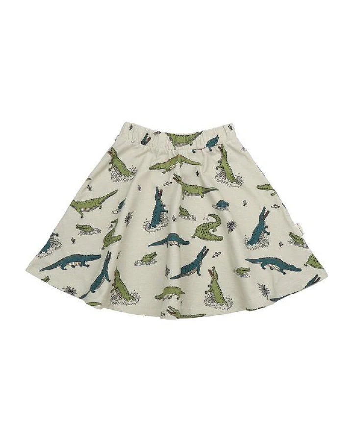 Kinder Rock GOTS zertifiziert Bio-Baumwolle, Beige, Krokodil-Muster, Walkiddy