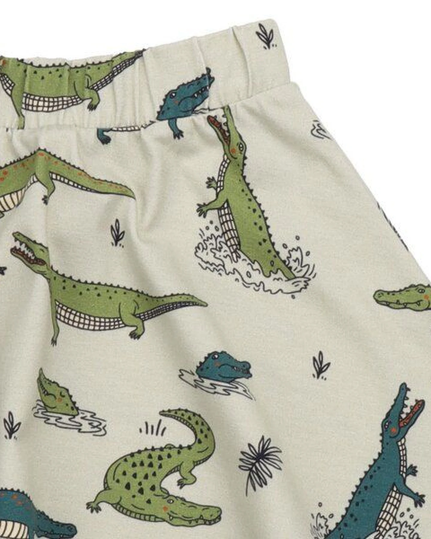 Kinder Rock GOTS zertifiziert Bio-Baumwolle, Beige, Krokodil-Muster, Walkiddy – Ansicht 3