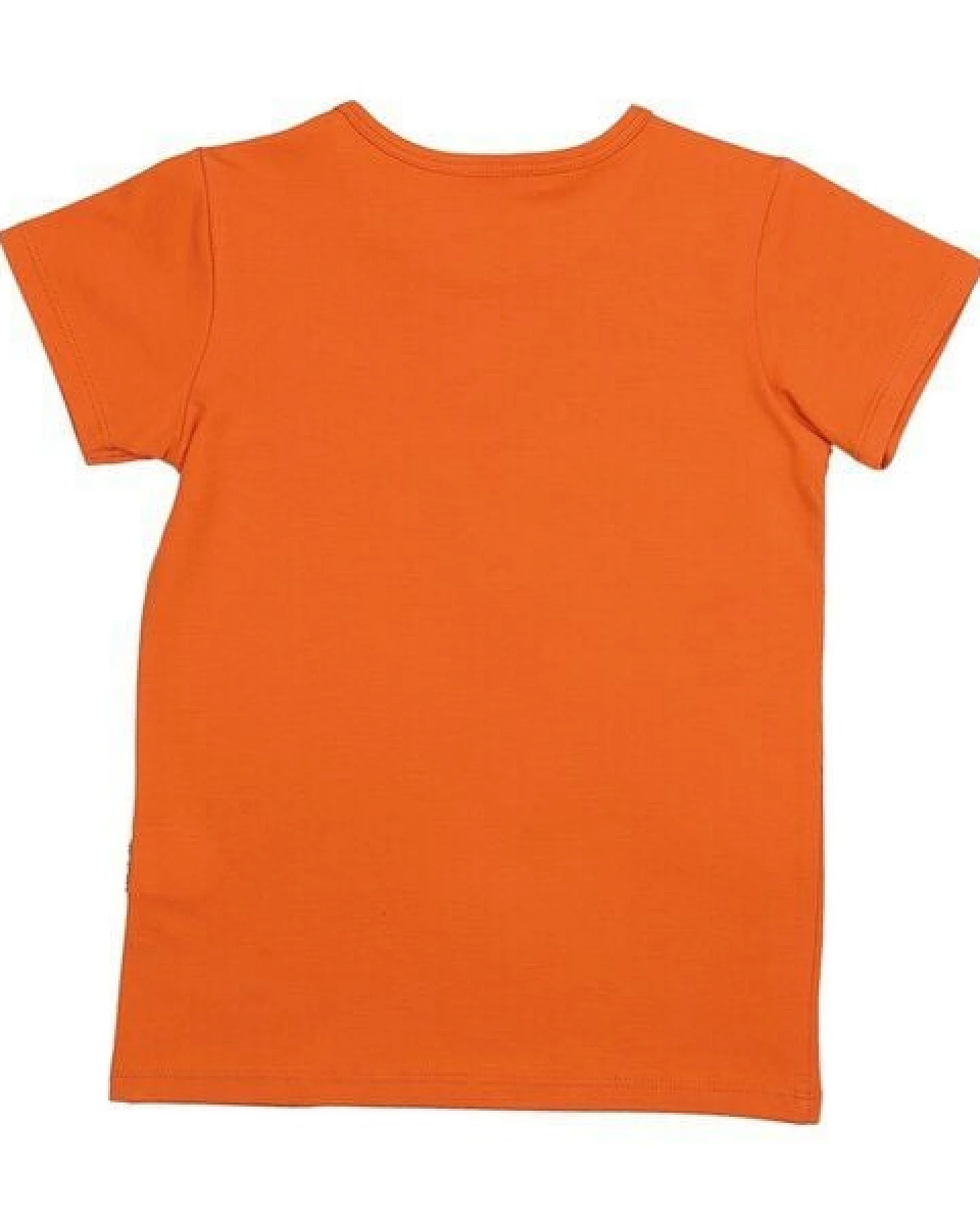 Kinder T-Shirt GOTS-zertifiziert aus Bio-Baumwolle orange mit Schmetterlings- und Blumenmotiv – Walkiddy – Ansicht 4
