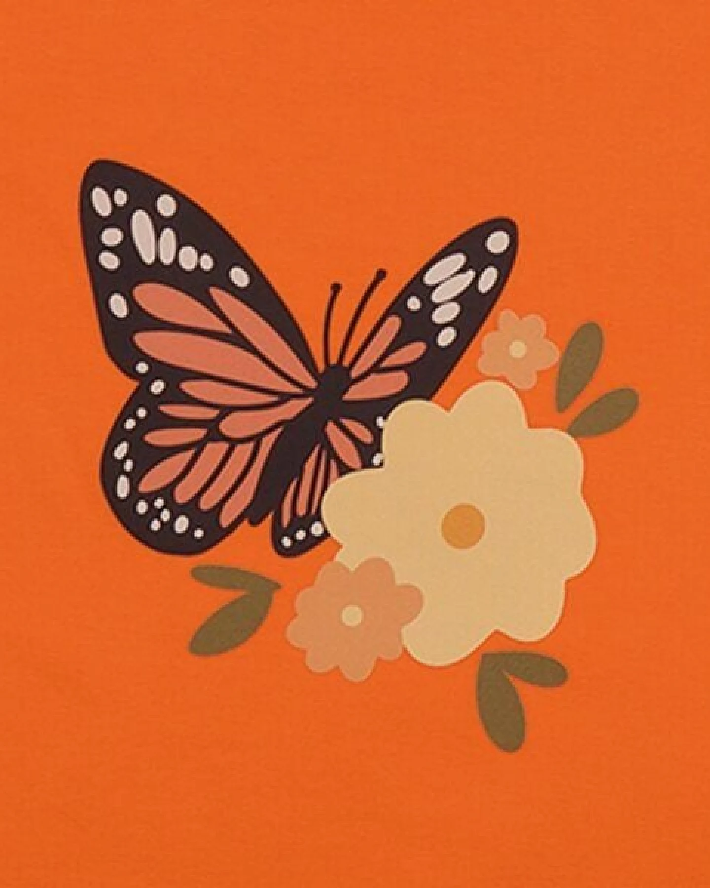 Kinder T-Shirt GOTS-zertifiziert aus Bio-Baumwolle orange mit Schmetterlings- und Blumenmotiv – Walkiddy – Ansicht 3