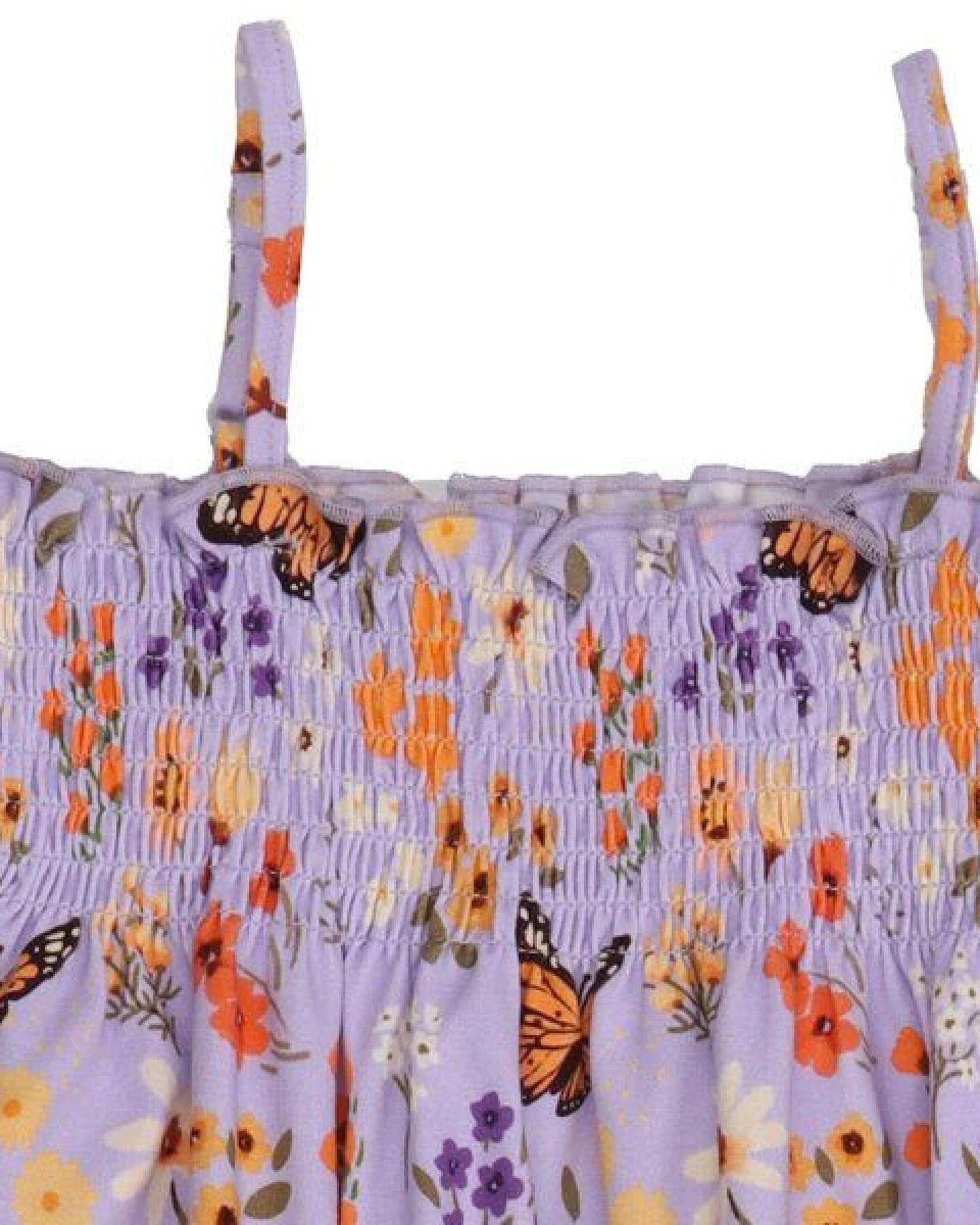 Kinder Trägerkleid GOTS-zertifiziert aus Bio-Baumwolle mit Blumen-und-Schmetterlings-Muster – Walkiddy – Ansicht 3