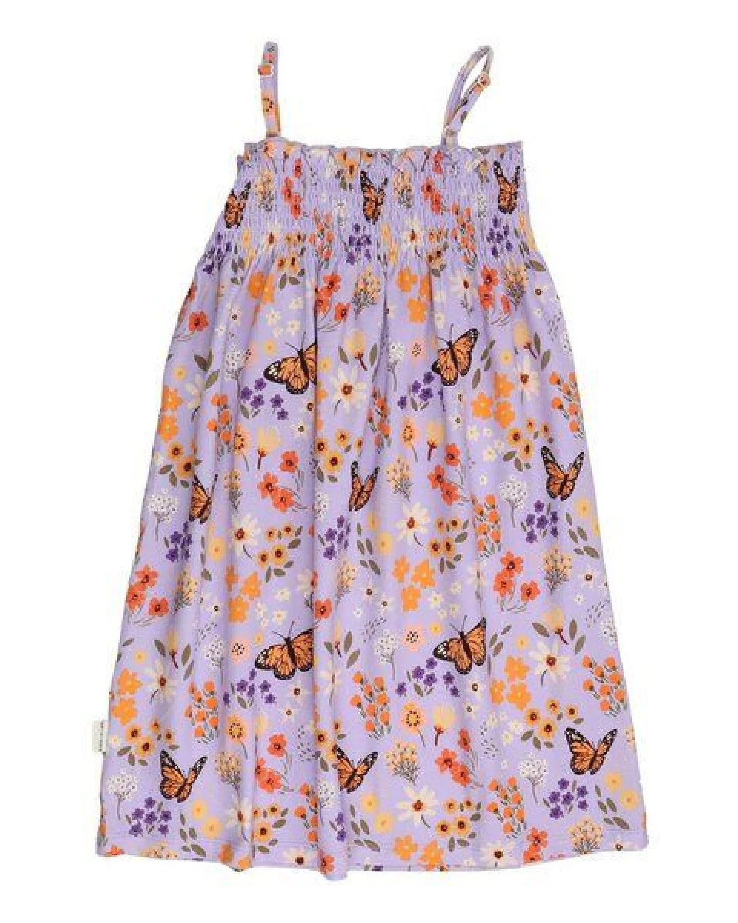 Kinder Trägerkleid GOTS-zertifiziert aus Bio-Baumwolle mit Blumen-und-Schmetterlings-Muster – Walkiddy – Ansicht 4