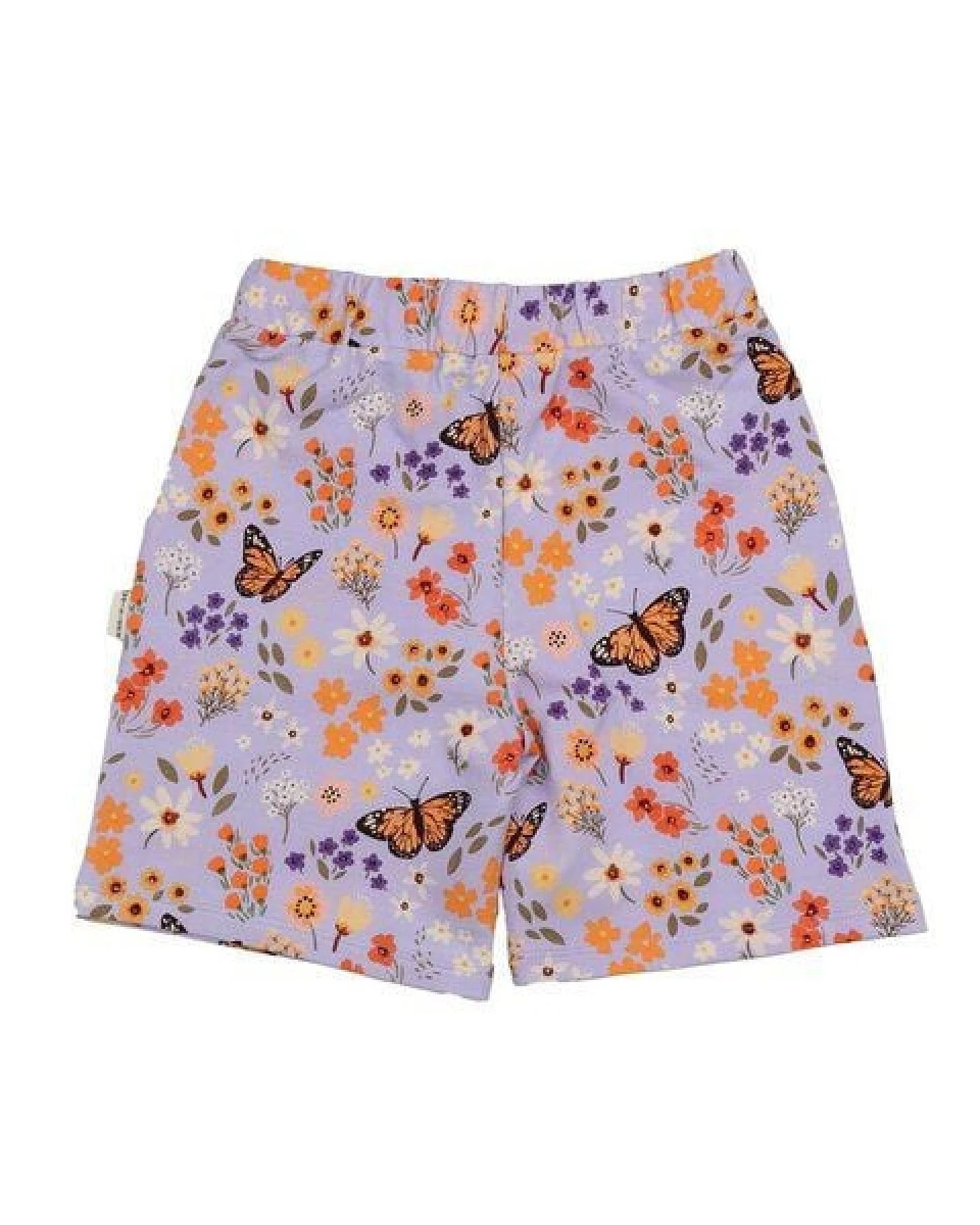 Shorts Bio-Baumwolle elastisch – Walkiddy, Blumen & Schmetterlinge – Ansicht 4
