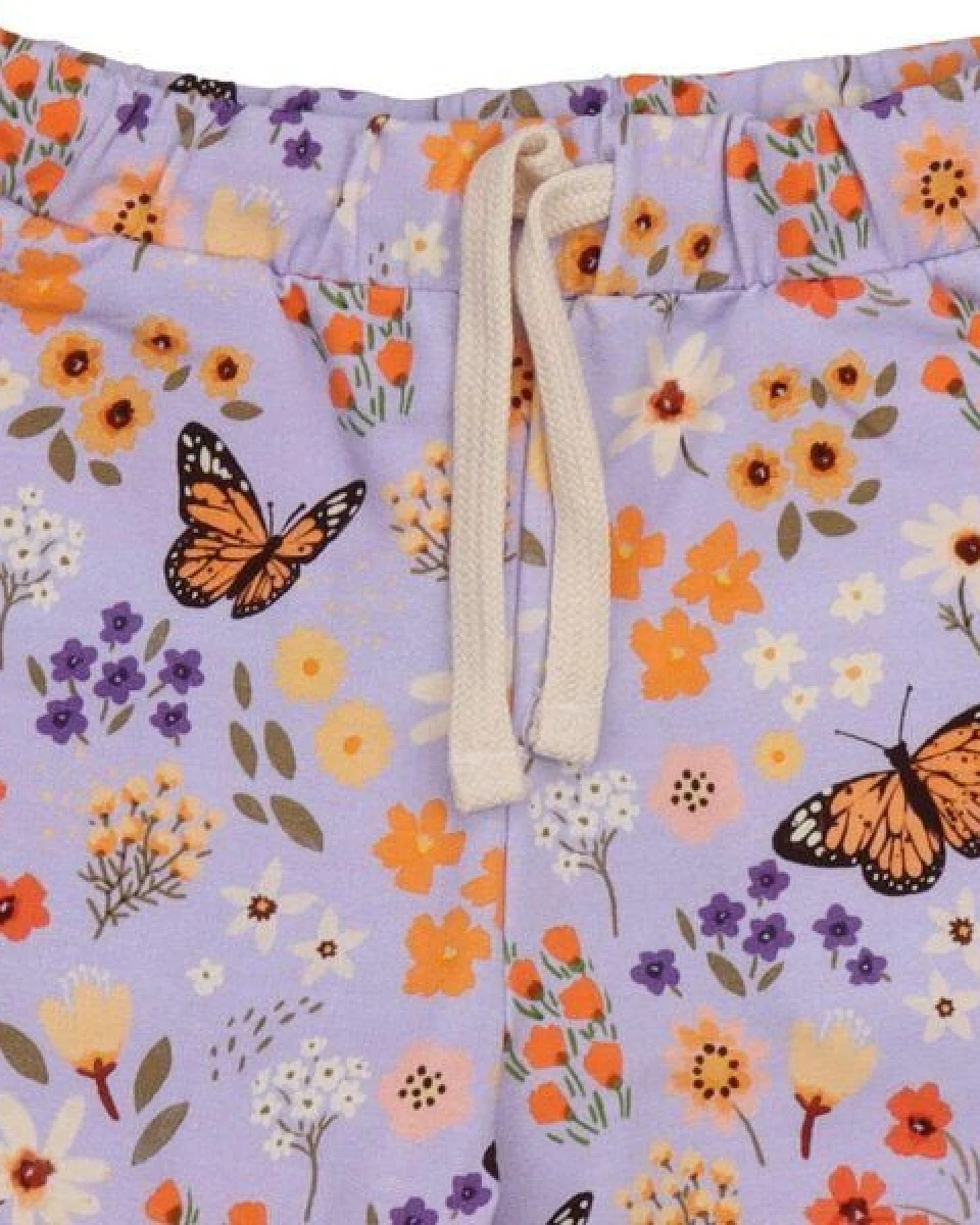 Shorts Bio-Baumwolle elastisch – Walkiddy, Blumen & Schmetterlinge – Ansicht 3