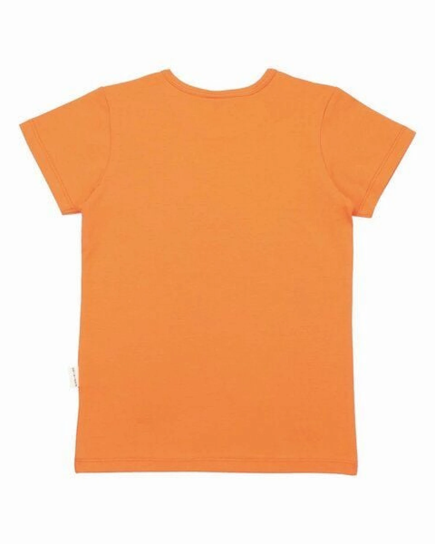 Kleinkinder T-Shirt GOTS zertifiziert, Bio-Baumwolle, orange, Elefantenprint, weich & bequem – Walkiddy – Ansicht 4