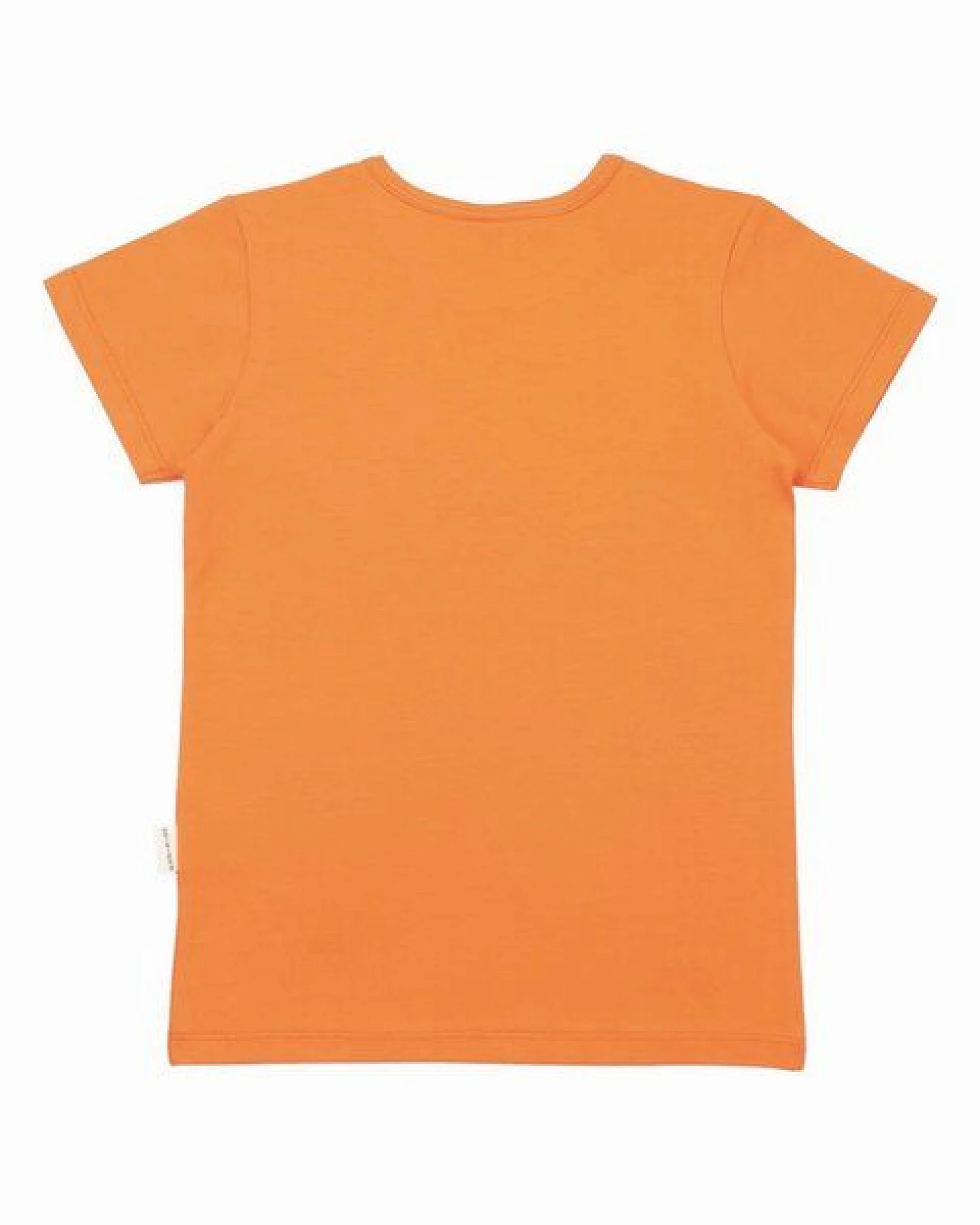 Kleinkinder T-Shirt GOTS zertifiziert, Bio-Baumwolle, orange, Elefantenprint, weich & bequem – Walkiddy – Ansicht 4