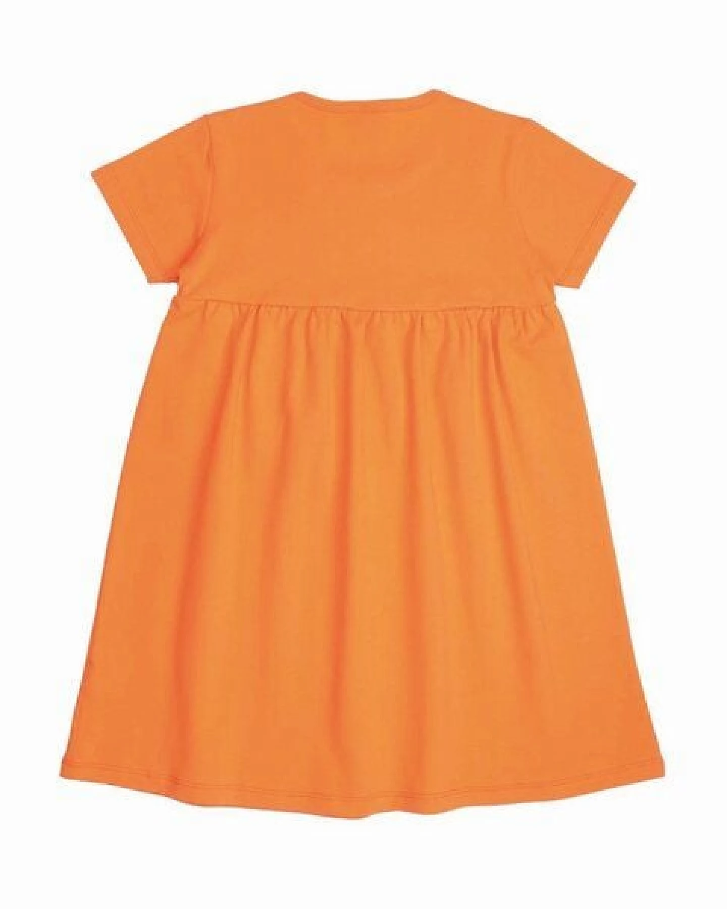 Kleinkinder Babydoll Kleid GOTS-zertifiziert aus Bio-Baumwolle orange mit Elefanten-Motiv – Walkiddy – Ansicht 4