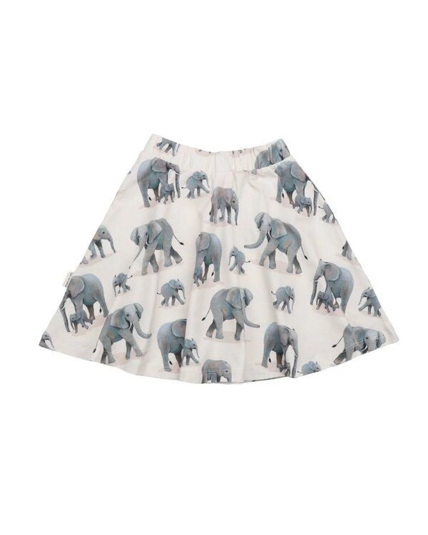 Kinderrock GOTS zertifiziert, Bio-Baumwolle, creme, Elefanten-Muster, weich, elastischer Bund – Walkiddy – Ansicht 4