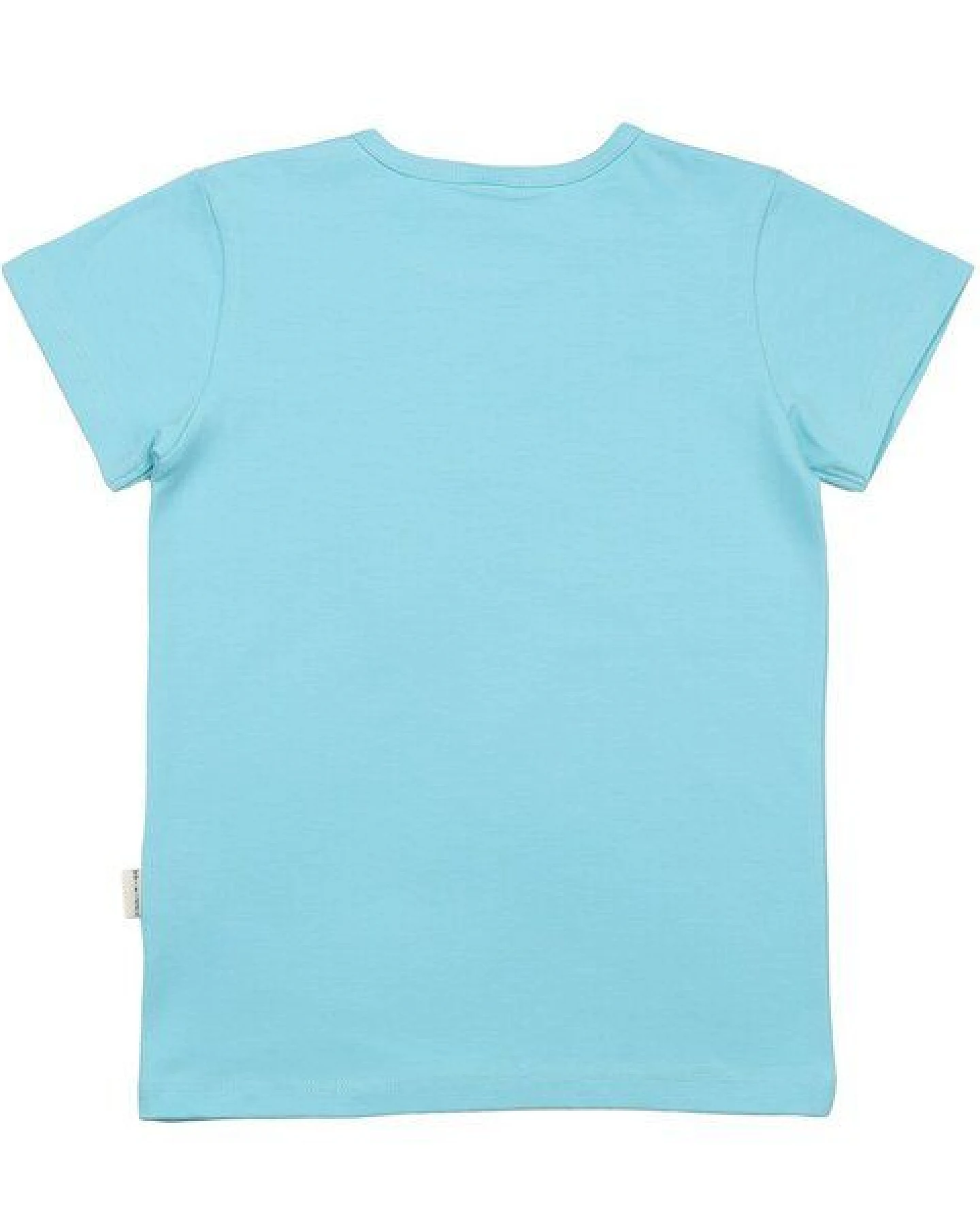 Kinder T-Shirt GOTS zertifiziert, hellblau, Pfau-Print „Fancy Peacocks“, Bio-Baumwolle, weich – Walkiddy – Ansicht 4