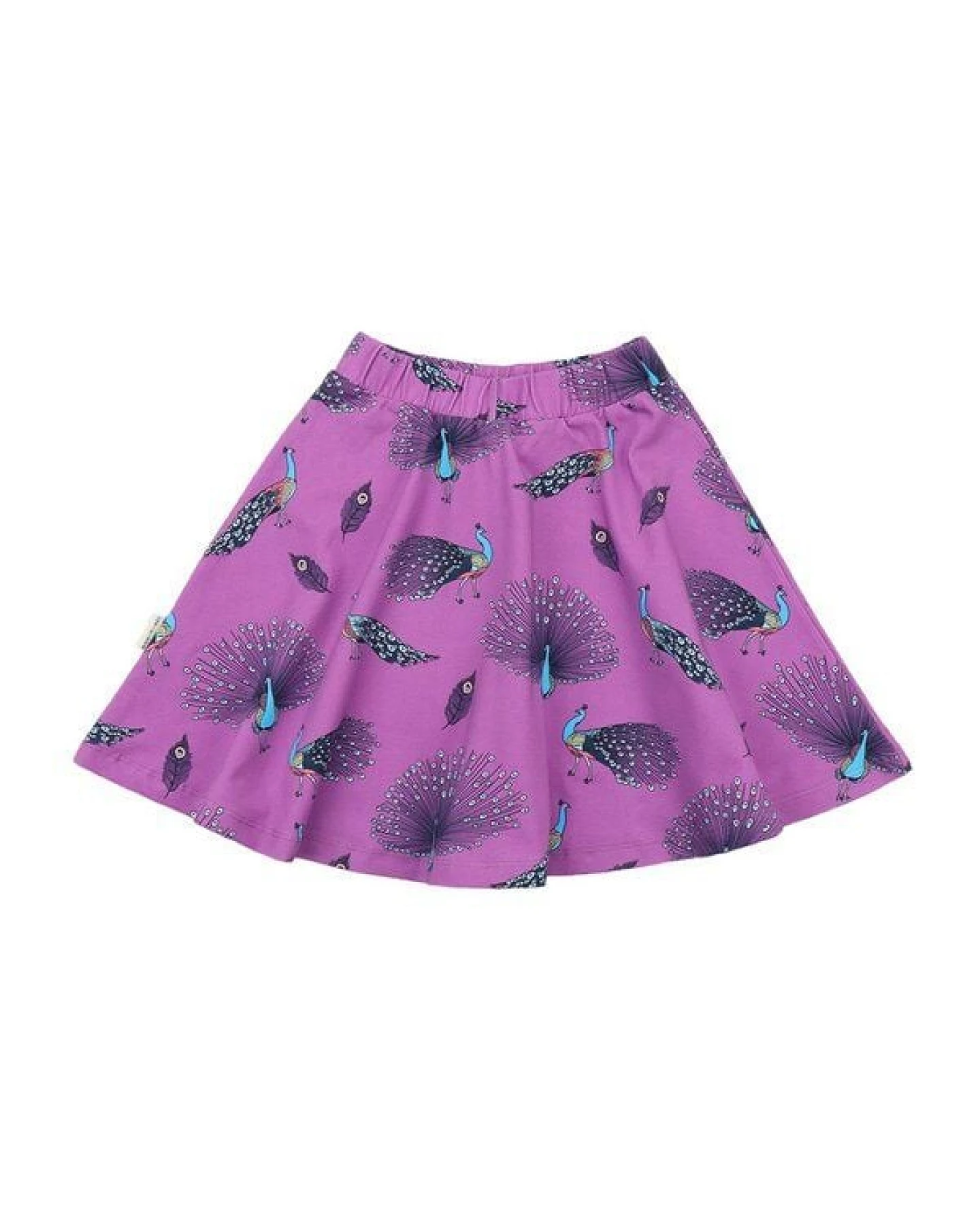 Kinder Rock GOTS-zertifiziert aus Bio-Baumwolle lila mit Pfauenfeder-Muster – Walkiddy – Ansicht 4