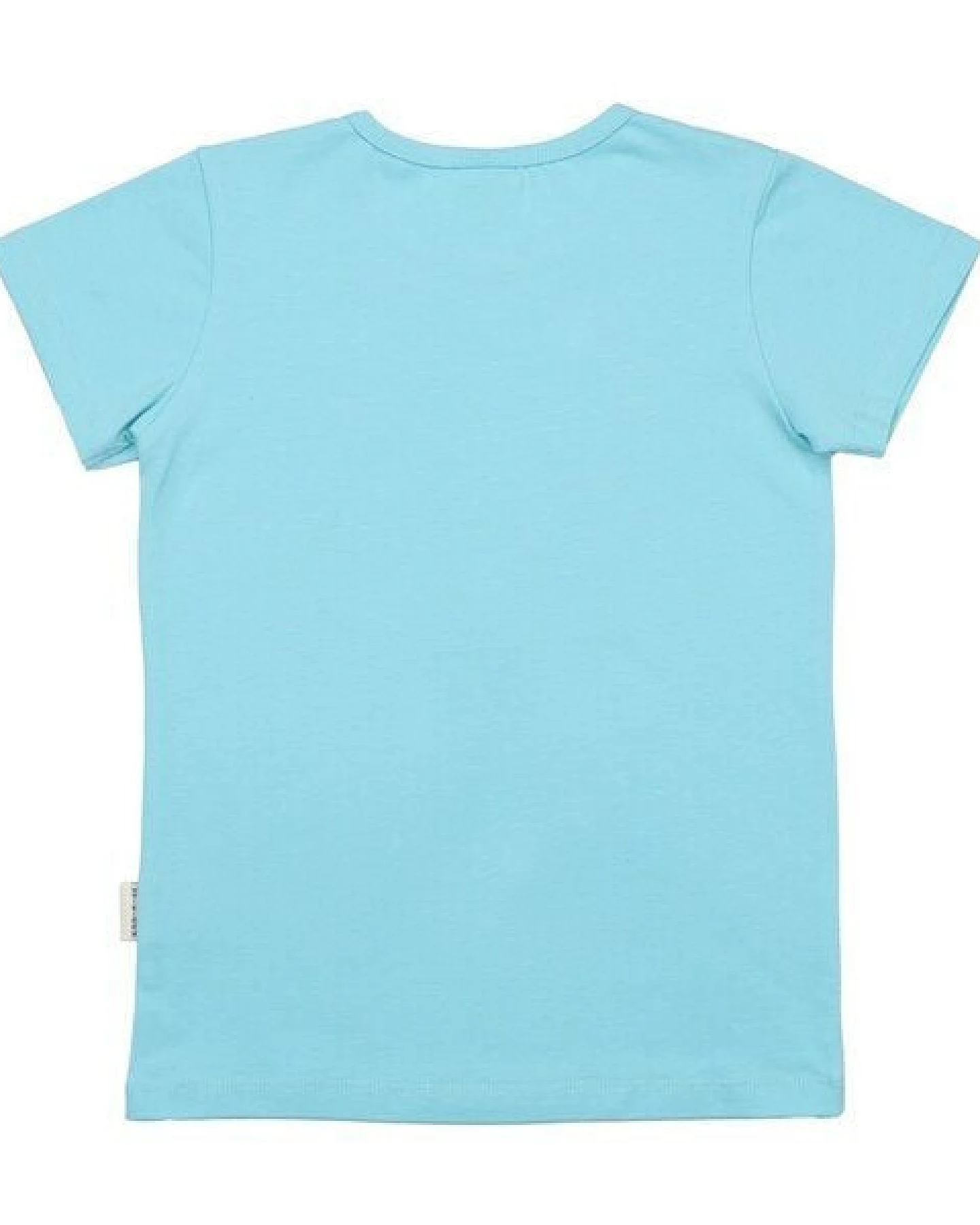 Kinder T-Shirt GOTS zertifiziert – Bio-Baumwolle, Hellblau mit Kolibri- & Blumenmotiv – Ansicht 4