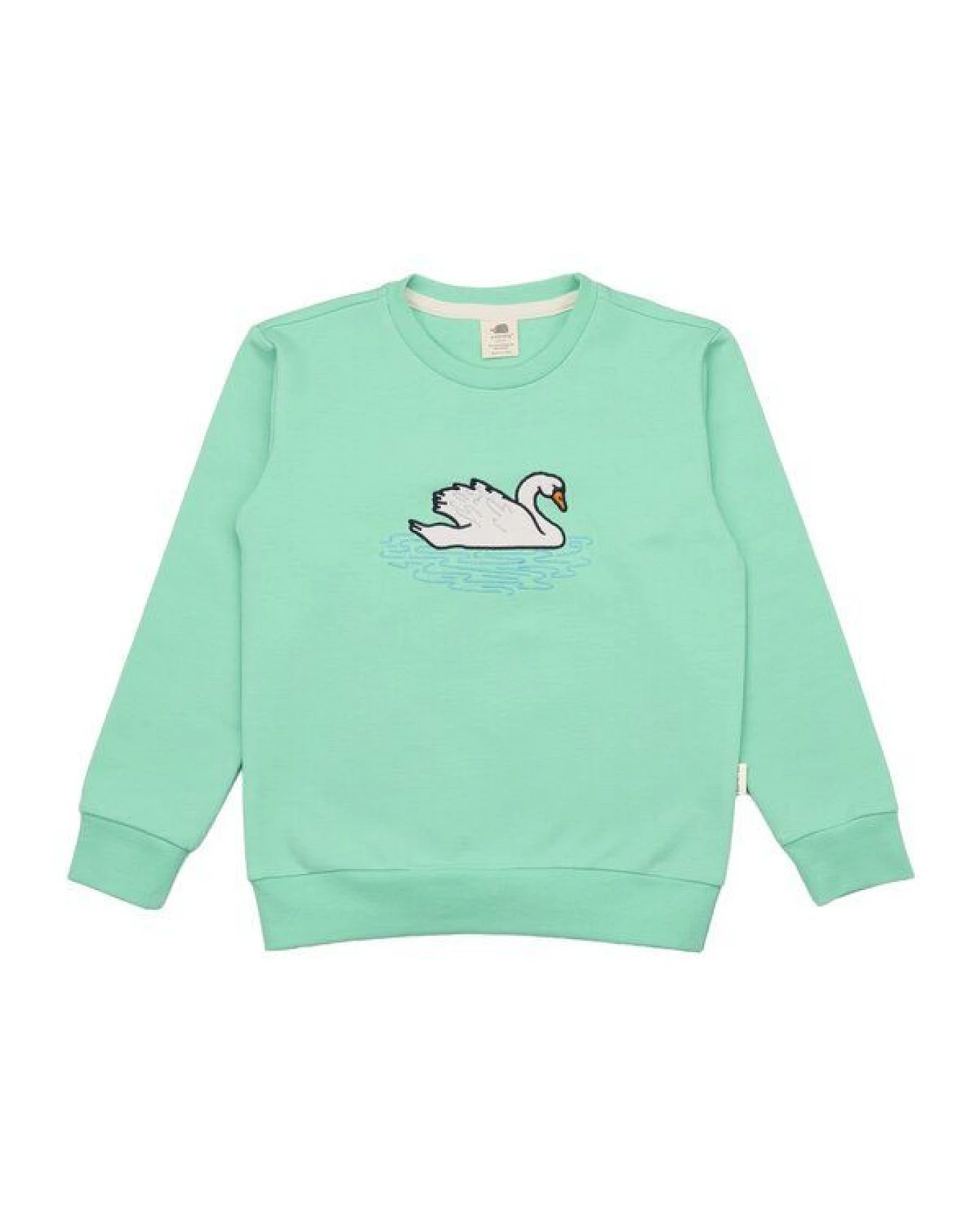 Kinder Sweatshirt – Mintgrün mit Schwanmotiv, weich & bequem, wärmend, alltagstauglich, gut kombinierbar – Ansicht 2