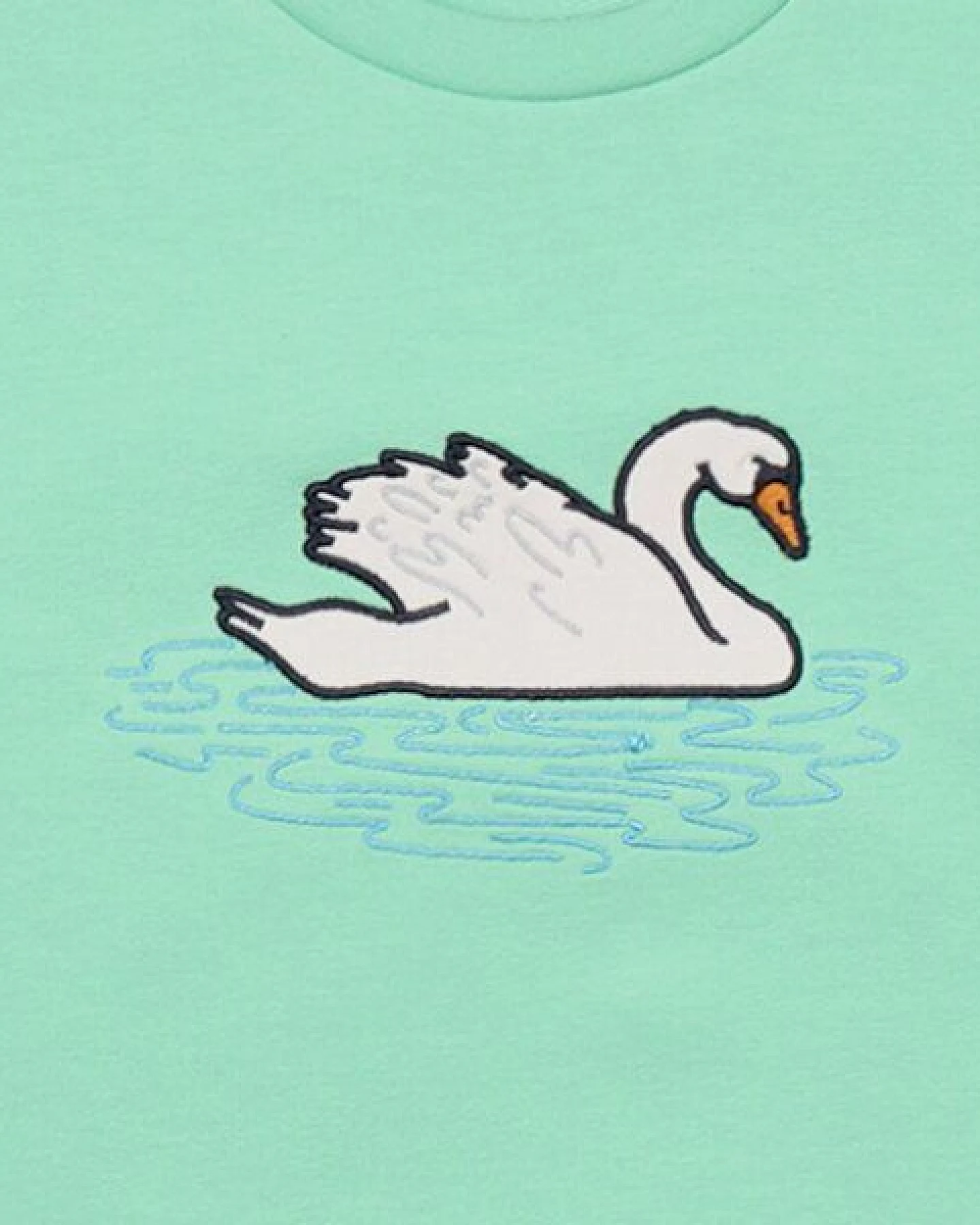 Kinder Sweatshirt – Mintgrün mit Schwanmotiv, weich & bequem, wärmend, alltagstauglich, gut kombinierbar – Ansicht 3