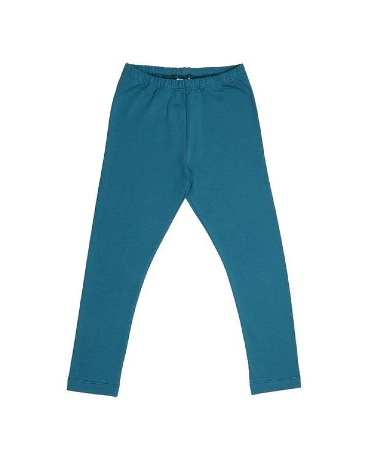 Kinder Leggings GOTS zertifiziert, petrolblau „Blue Coral“, Bio-Baumwolle, weich & elastisch – Walkiddy