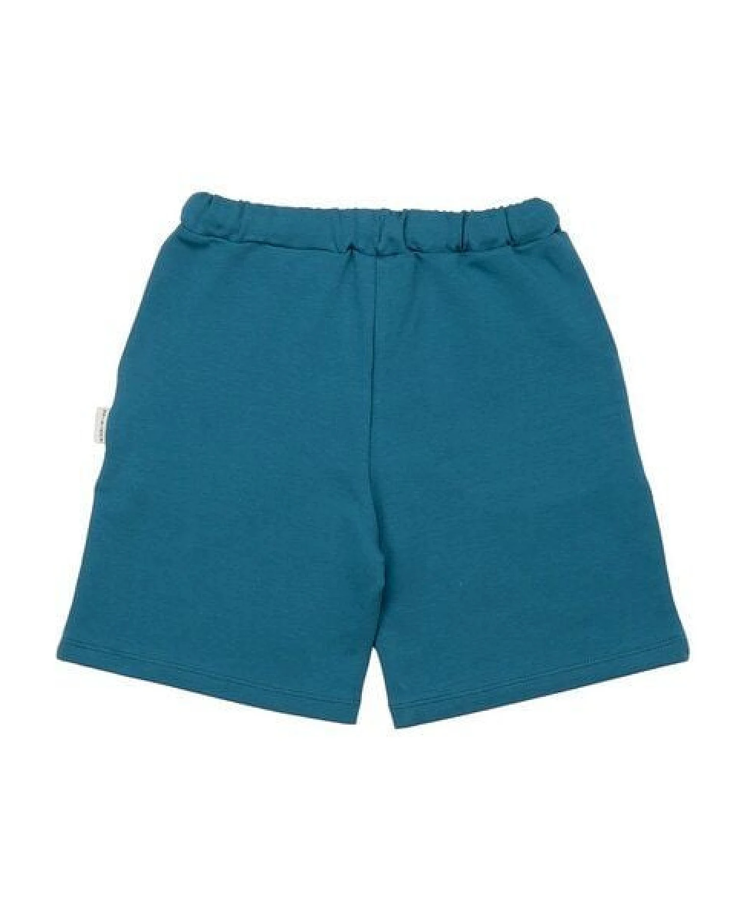 Kinder Shorts aus Baumwolle, petrolblau, weiche kurze Hose mit elastischem Bund für Spielplatz, Urlaub & Alltag – Walkiddy – Ansicht 4