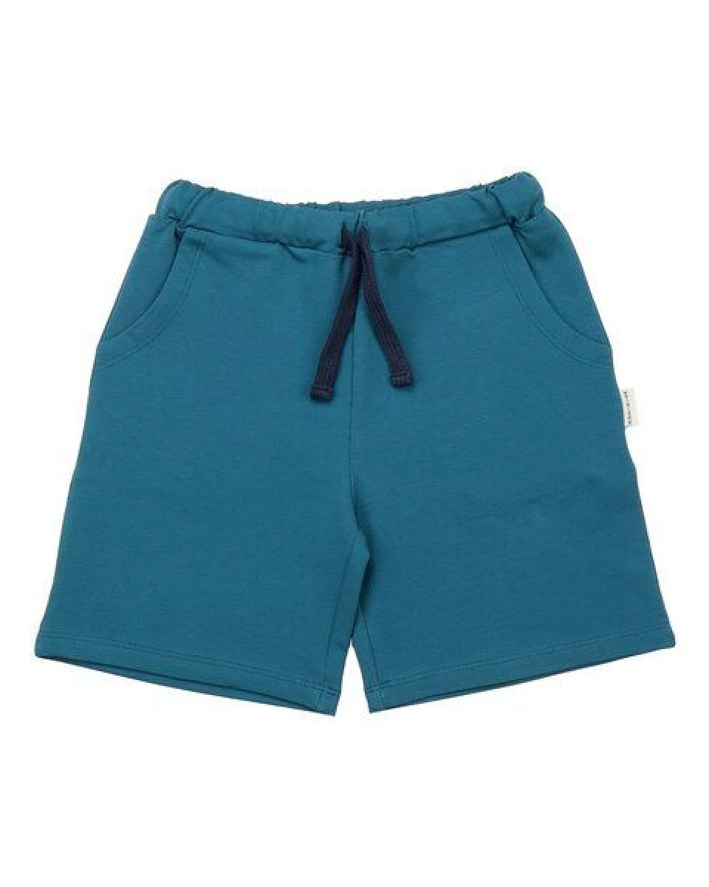Kinder Shorts aus Baumwolle, petrolblau, weiche kurze Hose mit elastischem Bund für Spielplatz, Urlaub & Alltag – Walkiddy – Ansicht 2