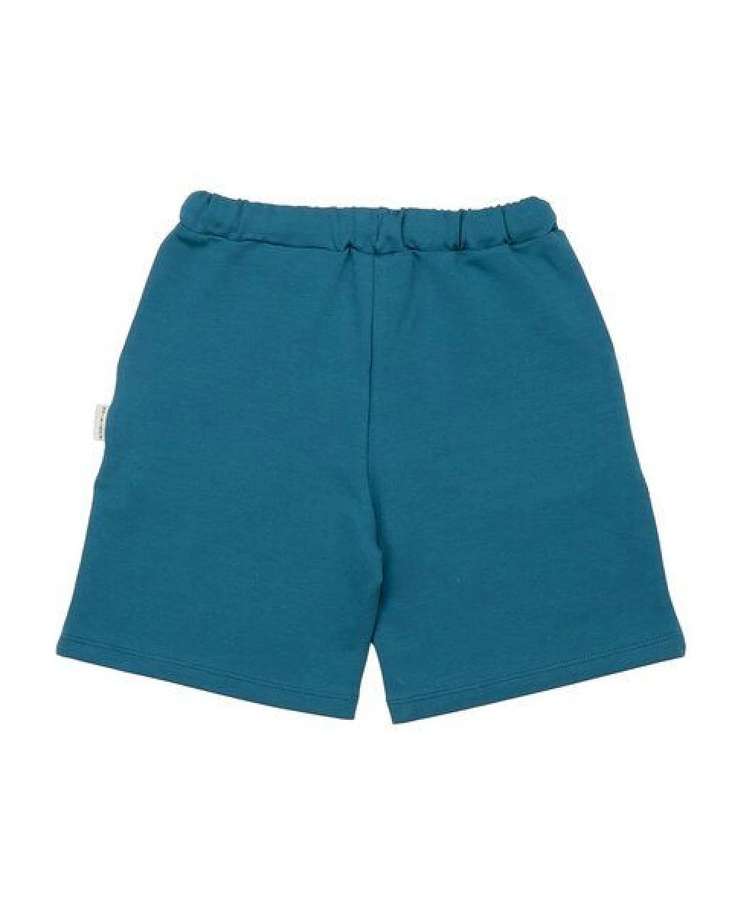 Kinder Shorts aus Baumwolle, petrolblau, weiche kurze Hose mit elastischem Bund für Spielplatz, Urlaub & Alltag – Walkiddy – Ansicht 4