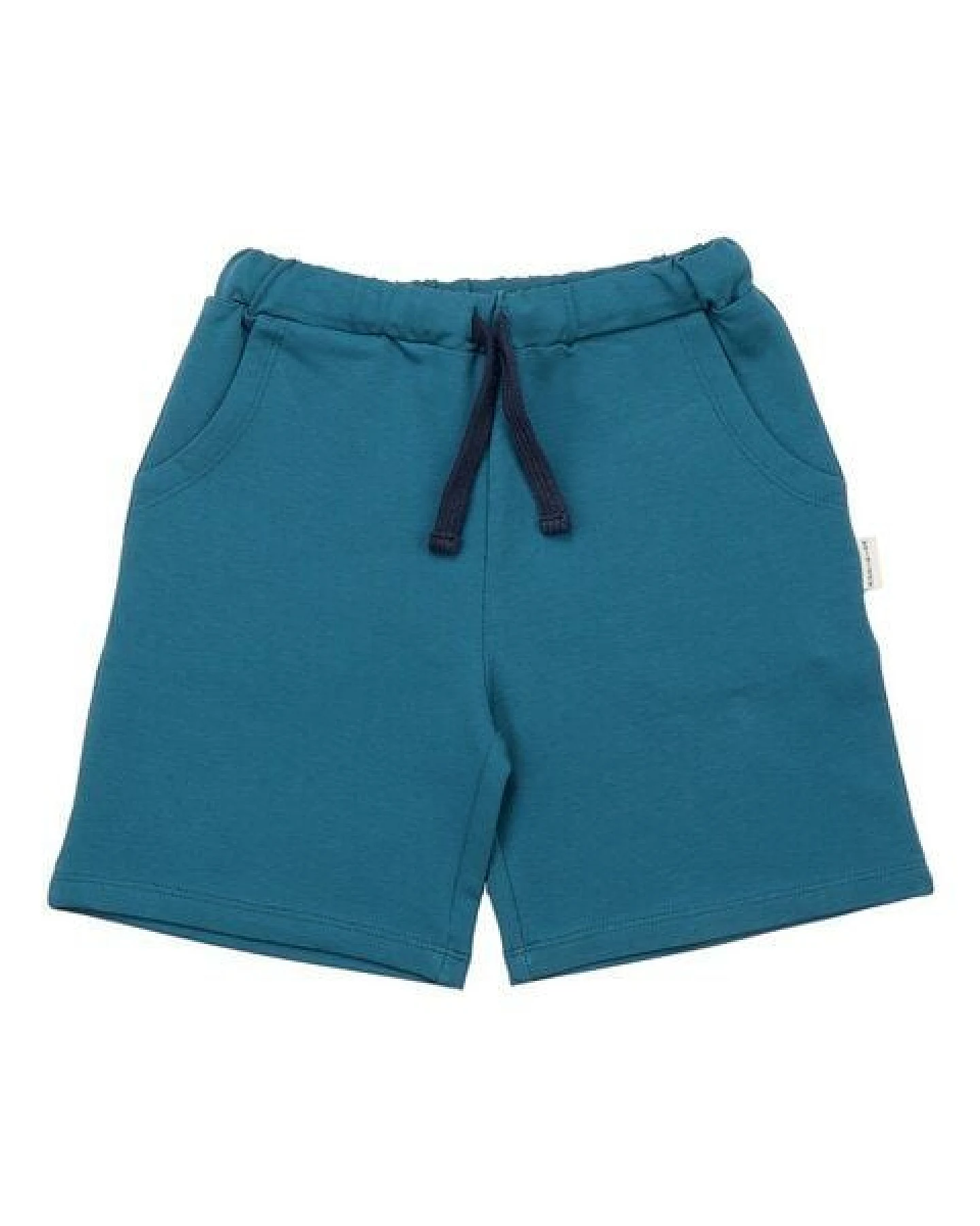 Kinder Shorts aus Baumwolle, petrolblau, weiche kurze Hose mit elastischem Bund für Spielplatz, Urlaub & Alltag – Walkiddy – Ansicht 2