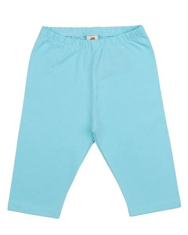 Kinder 3/4-Leggings – Hellblau, elastischer Bund, weich & bequem