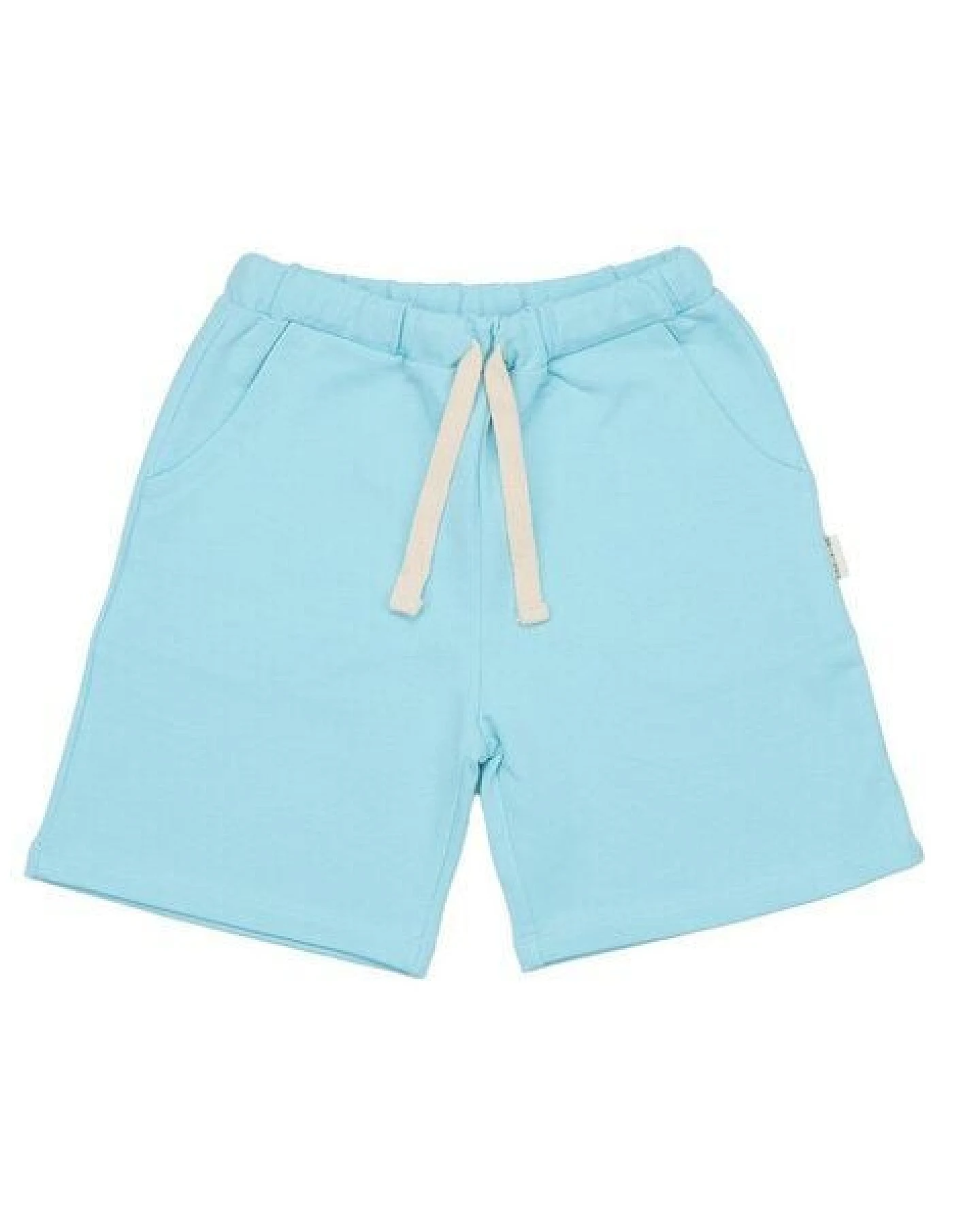 Kinder Shorts GOTS-zertifiziert aus Bio-Baumwolle, hellblau, elastischer Bund mit Kordelzug – Walkiddy Angel Blue, sommerlich & bequem – Ansicht 2