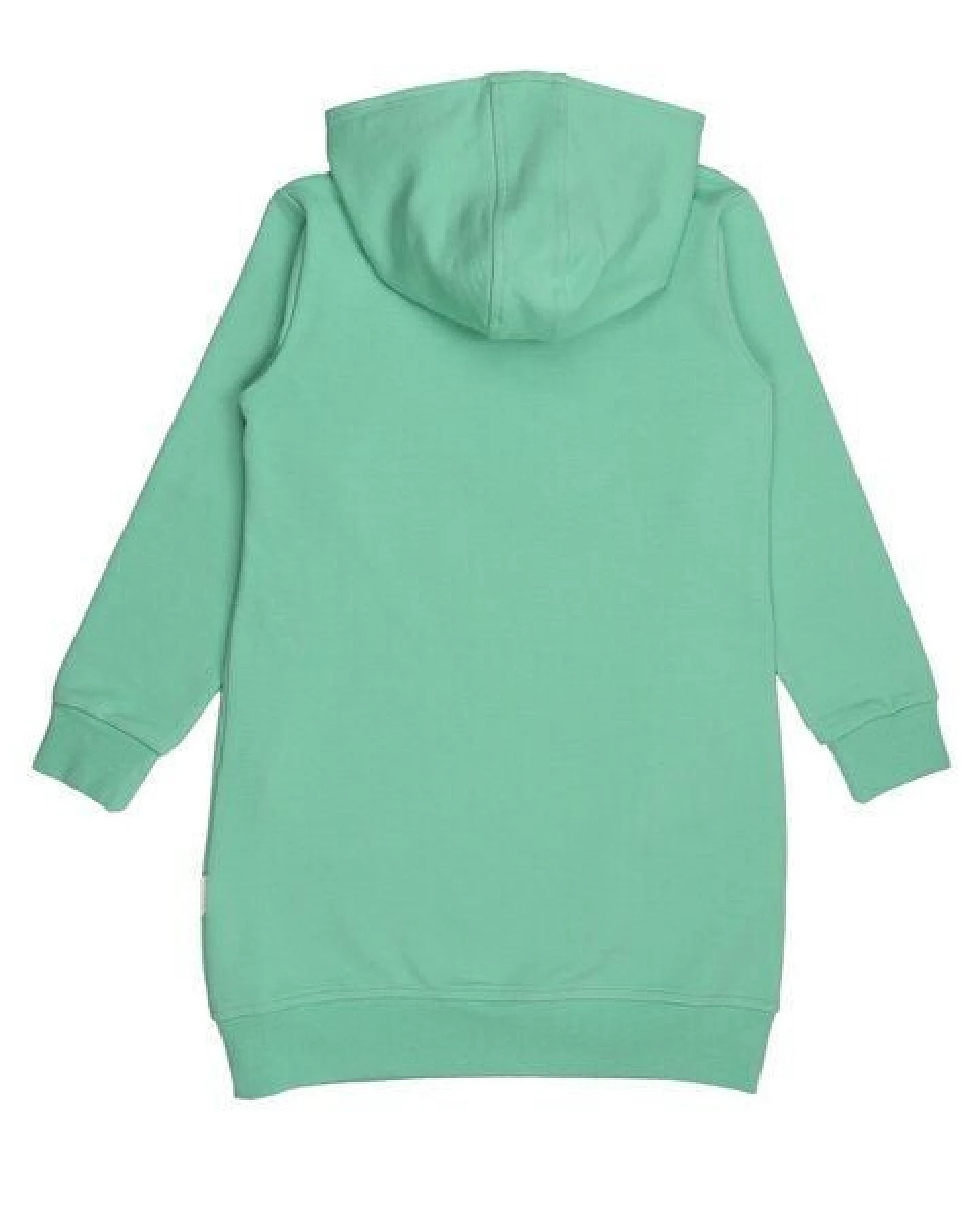 Kinder Sweatkleid GOTS zertifiziert, Bio-Baumwolle, hellgrün, Kapuze, weich & bequem, Langarm – Walkiddy – Ansicht 4
