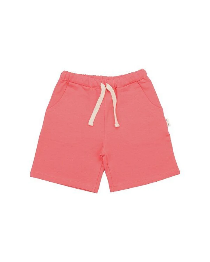 Kinder Shorts GOTS-Bio-Baumwolle Sun Kissed Pink, elastischer Bund mit Kordelzug, leichte Sommerhose – Walkiddy