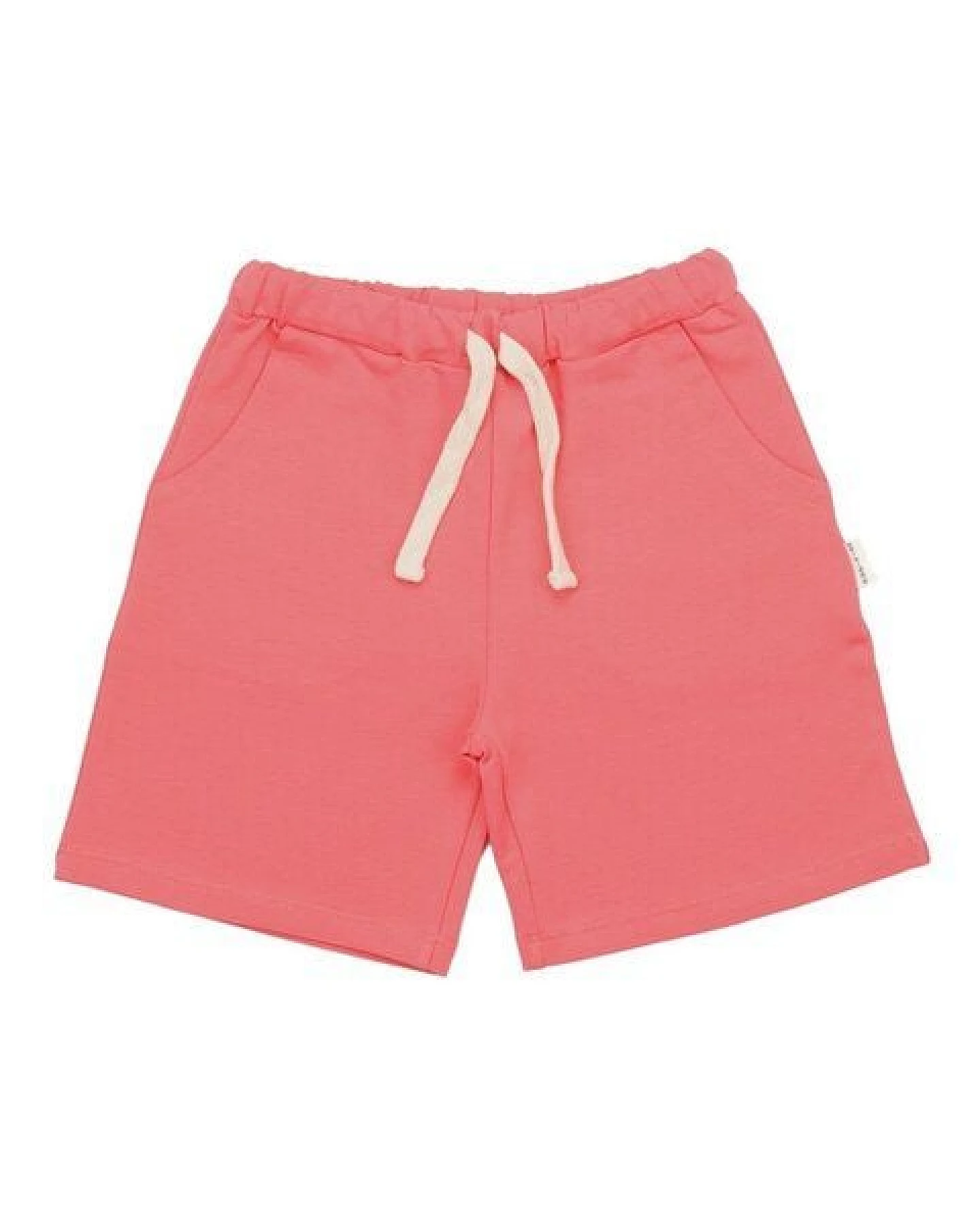 Kinder Shorts GOTS-Bio-Baumwolle Sun Kissed Pink, elastischer Bund mit Kordelzug, leichte Sommerhose – Walkiddy – Ansicht 2