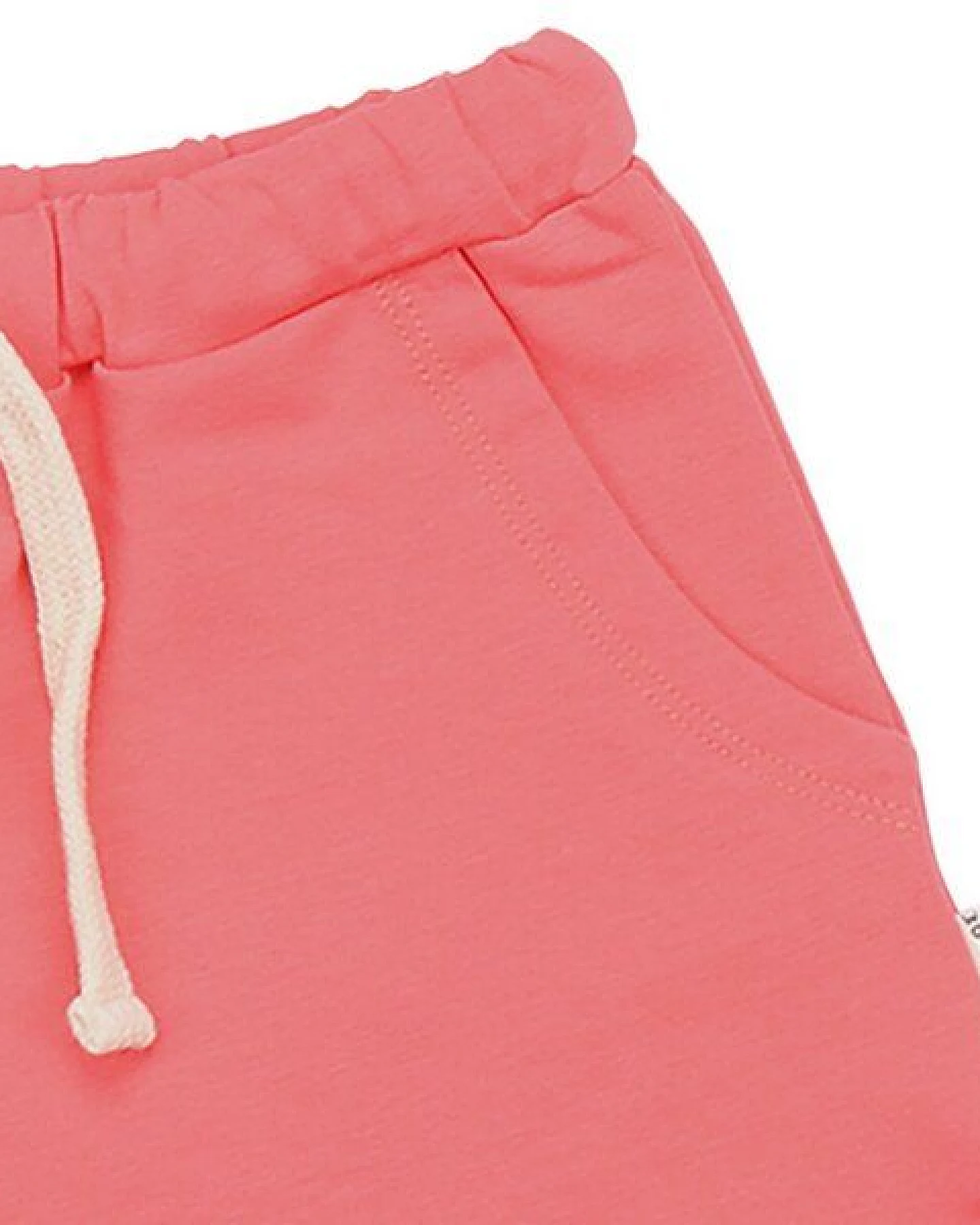 Kinder Shorts GOTS-Bio-Baumwolle Sun Kissed Pink, elastischer Bund mit Kordelzug, leichte Sommerhose – Walkiddy – Ansicht 3
