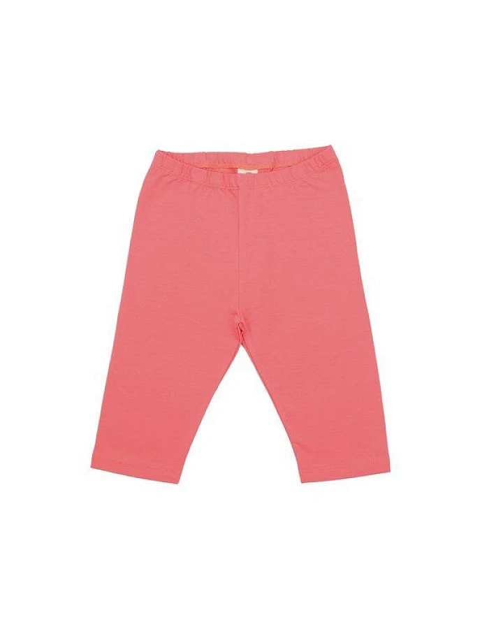 Kinder 3/4-Leggings GOTS-zertifiziert aus Bio-Baumwolle, Sun Kissed Pink, elastischer Bund, sommerlich & bequem – Walkiddy