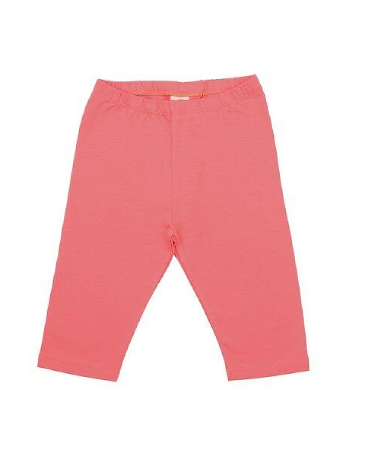 Kinder 3/4-Leggings GOTS-zertifiziert aus Bio-Baumwolle, Sun Kissed Pink, elastischer Bund, sommerlich & bequem – Walkiddy