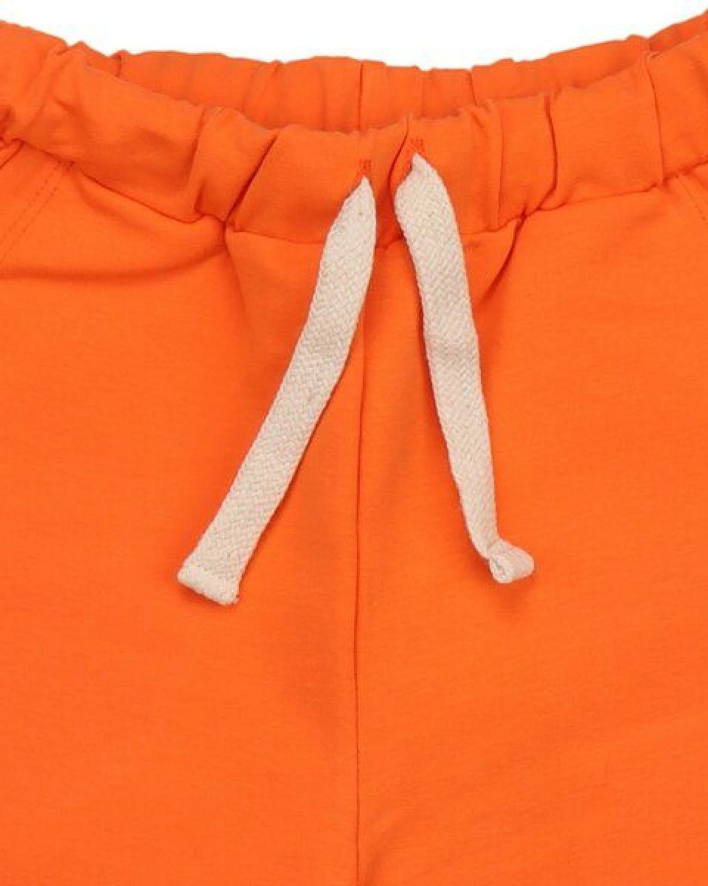 Kinder Shorts GOTS-zertifiziert aus Bio-Baumwolle orange mit Kordelbund – Walkiddy – Ansicht 3