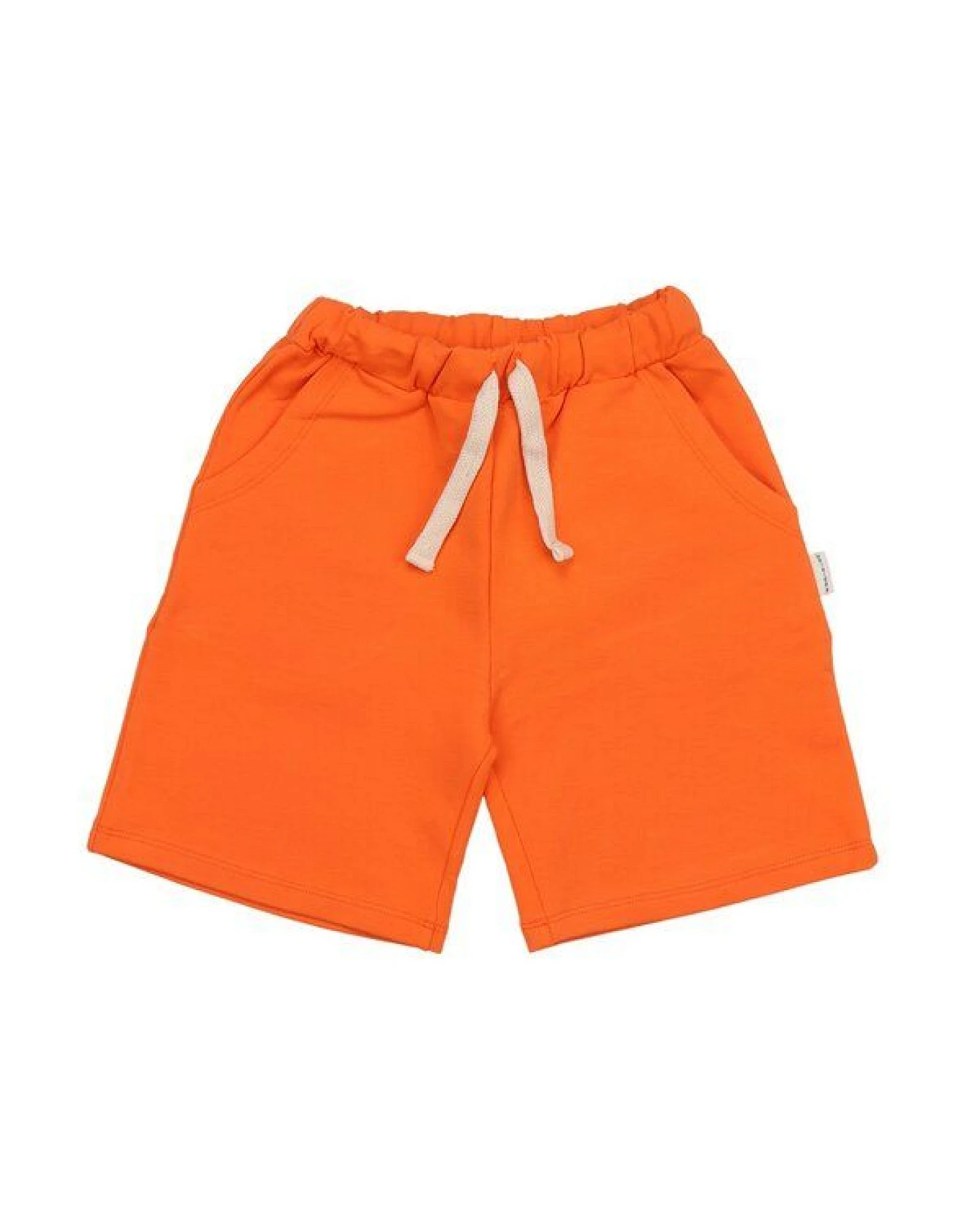Kinder Shorts GOTS-zertifiziert aus Bio-Baumwolle orange mit Kordelbund – Walkiddy – Ansicht 2
