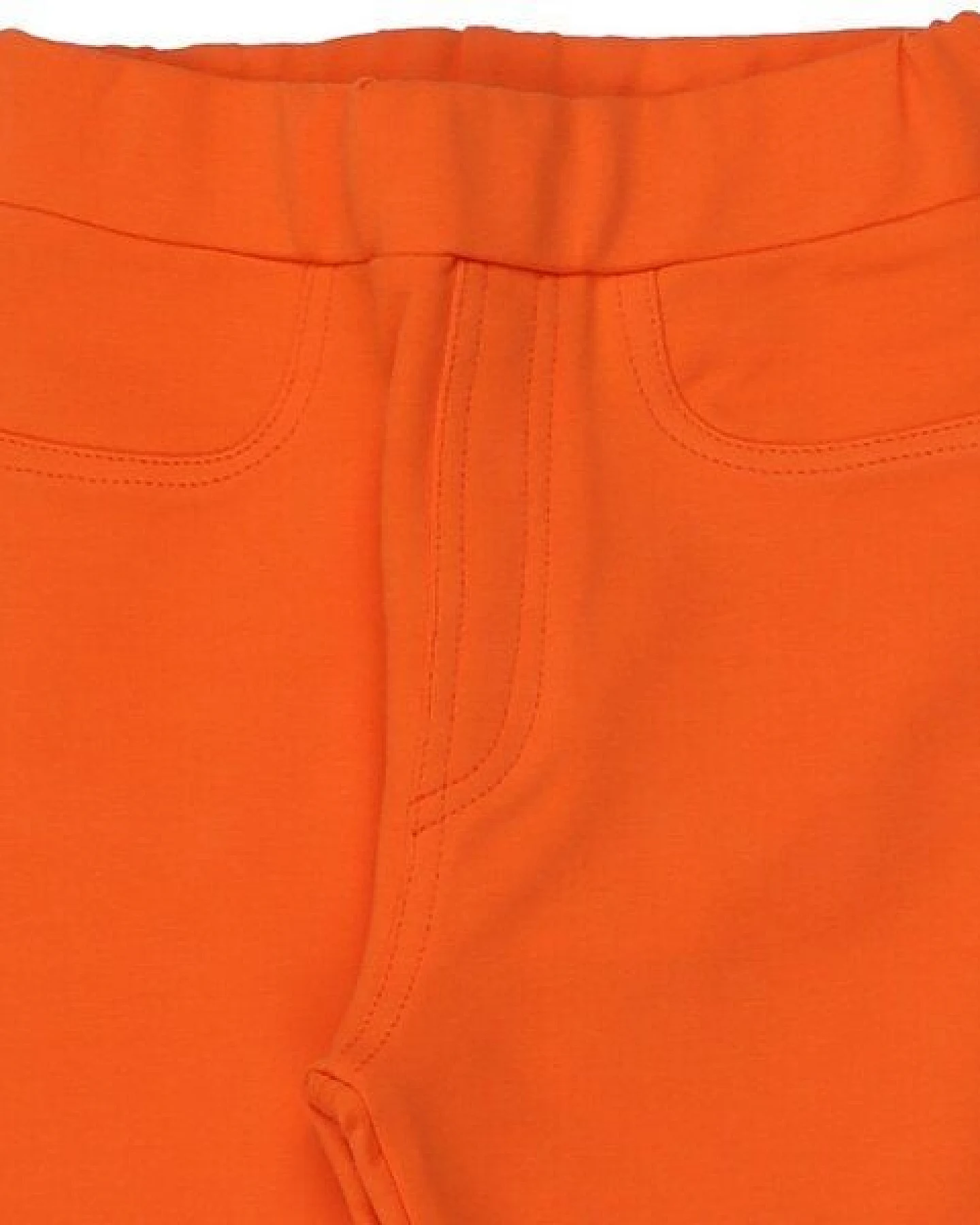 Kinder Sweatleggings GOTS zertifiziert, Bio-Baumwolle, orange, weich & elastisch, bequemer Bund – Walkiddy – Ansicht 3