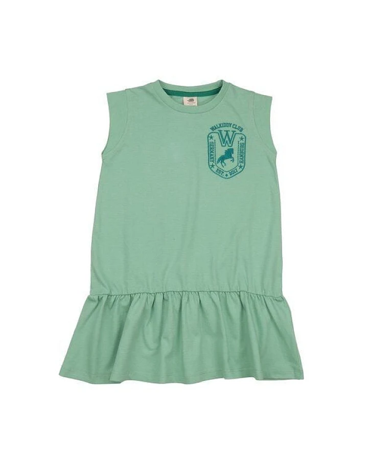 Mädchen Kleid – Hellgrün aus Bio-Baumwolle, ärmellos, locker fallend, bequem, sommerlich & kombinierbar