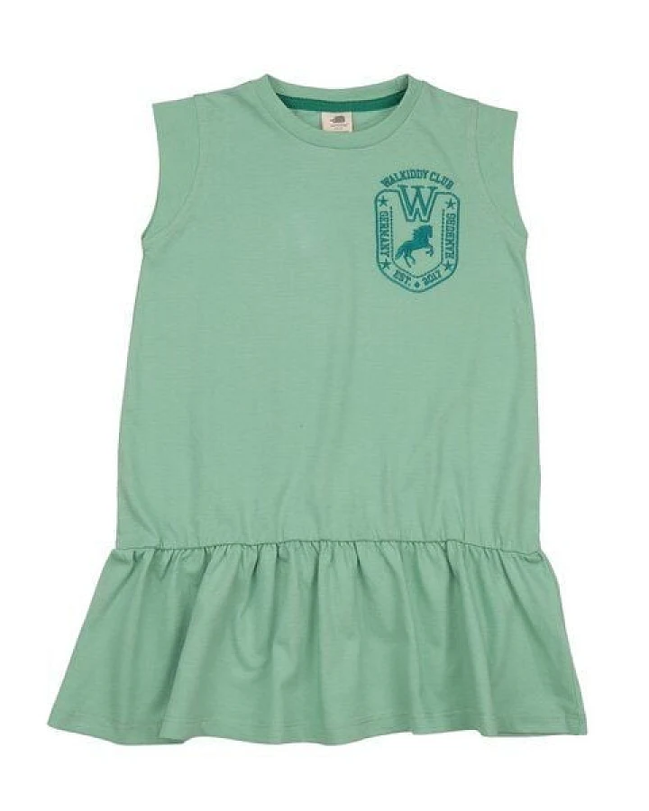 Mädchen Kleid – Hellgrün aus Bio-Baumwolle, ärmellos, locker fallend, bequem, sommerlich & kombinierbar