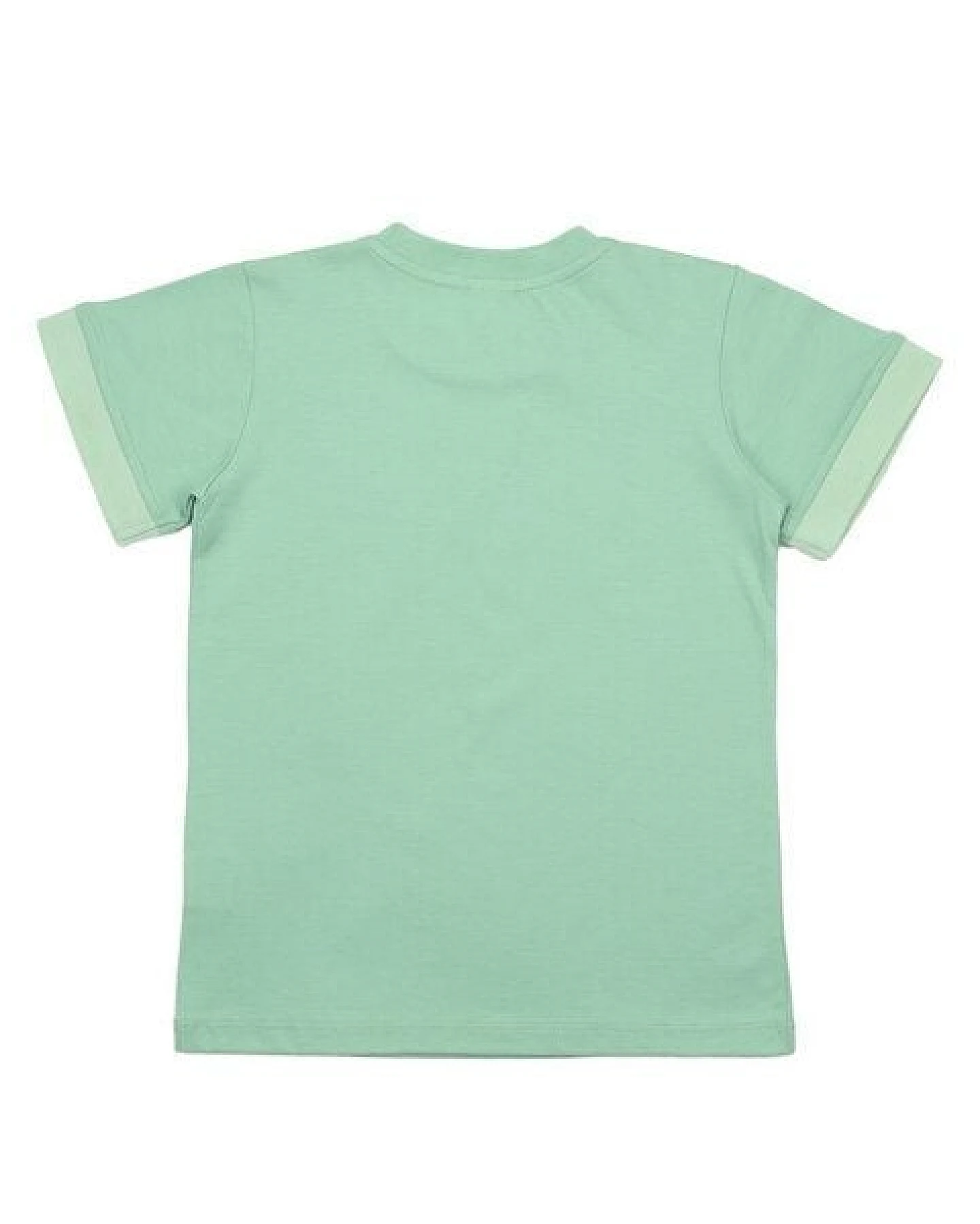 Kinder T-Shirt GOTS-zertifiziert aus Bio-Baumwolle, hellgrün „Meadow“, kurzarm mit kleinem Brustprint – Walkiddy, weich & hautfreundlich – Ansicht 4