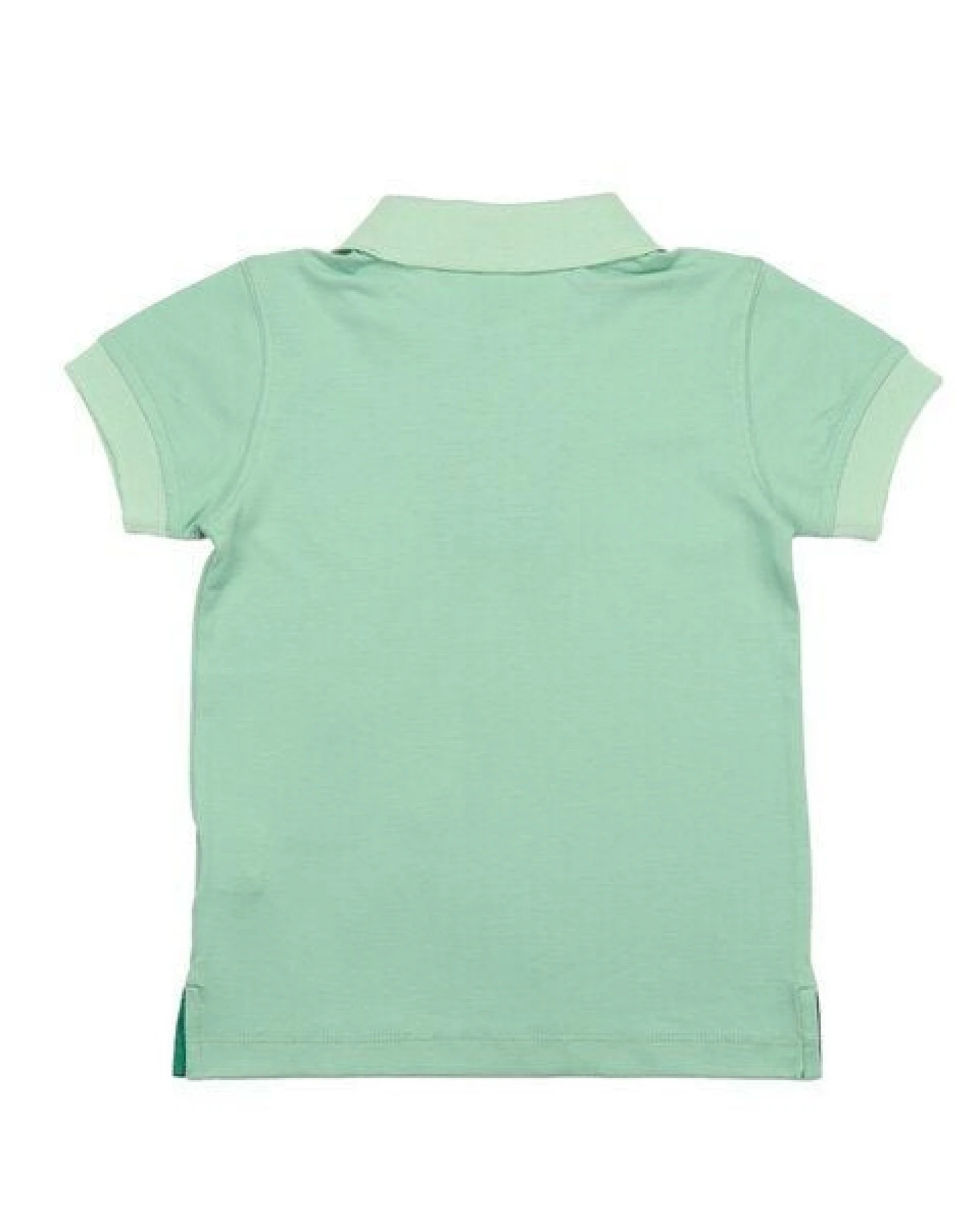 Mädchen Poloshirt GOTS zertifiziert, Bio-Baumwolle, hellgrün, „Meadow“, Kurzarm, weich – Walkiddy – Ansicht 4